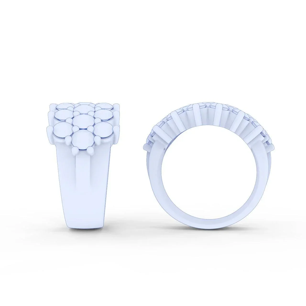 Natural Round Diamond Designer Half Eternity Ring - 3.50 Carat - Image 8
