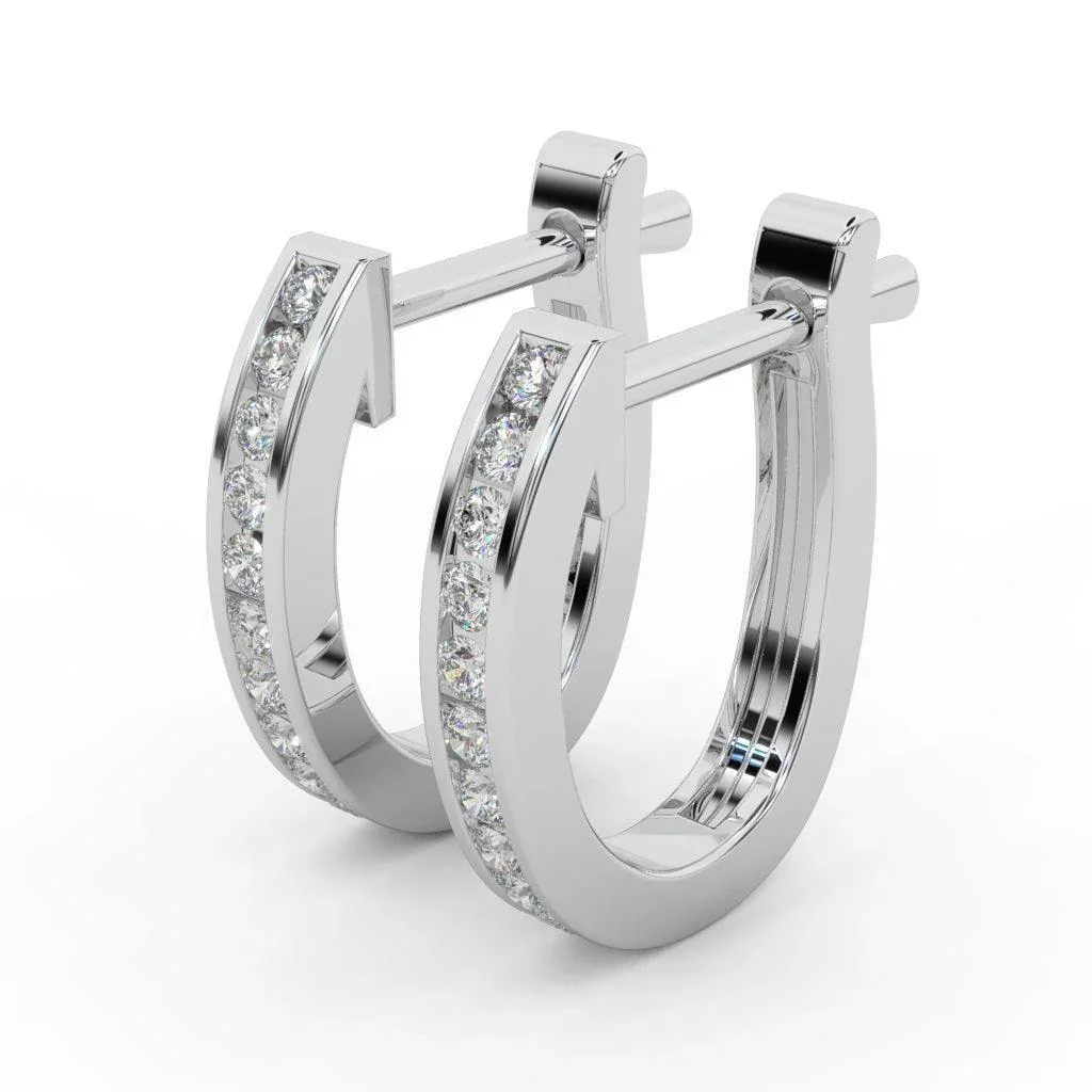 0.30 Carat Natural Round Diamond Hoop Earrings In White, Yellow, Rose Gold - Image 5