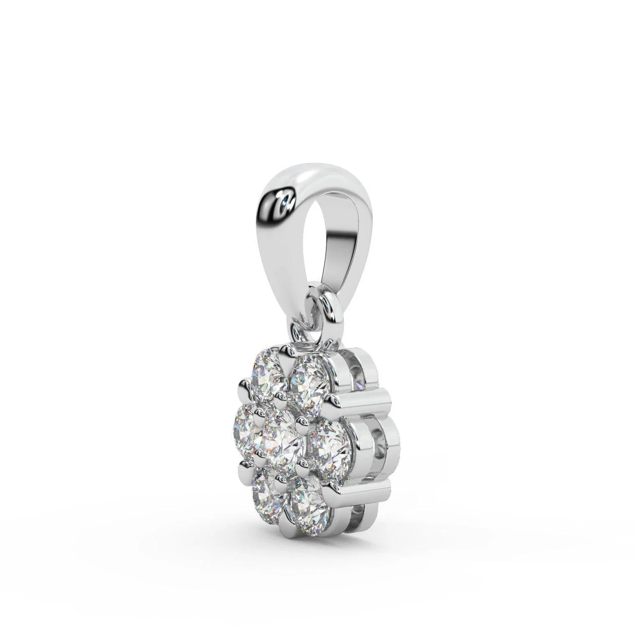 Natural Round Diamond Cluster Pendant For Women - 0.50 Carat - Image 5