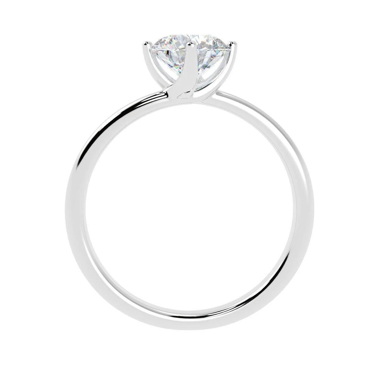 Natural Round Diamond Solitaire Engagement Ring, F/VVS 0.35 Ct Diamond In Heavy Platinum - Image 4