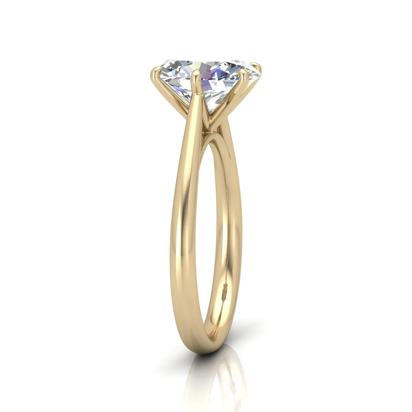 Oval Diamond Cathedral Solitaire Ring - Image 2