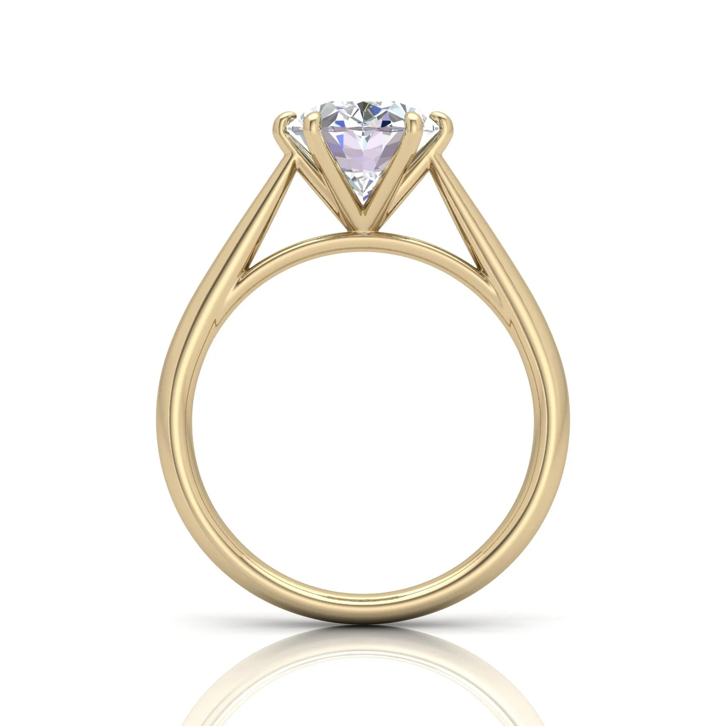 Oval Diamond Cathedral Solitaire Ring - Image 7
