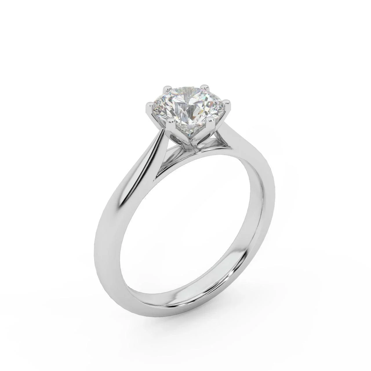 Petite Flower Solitaire Engagement Ring 1.00ct DE/VS - Image 6