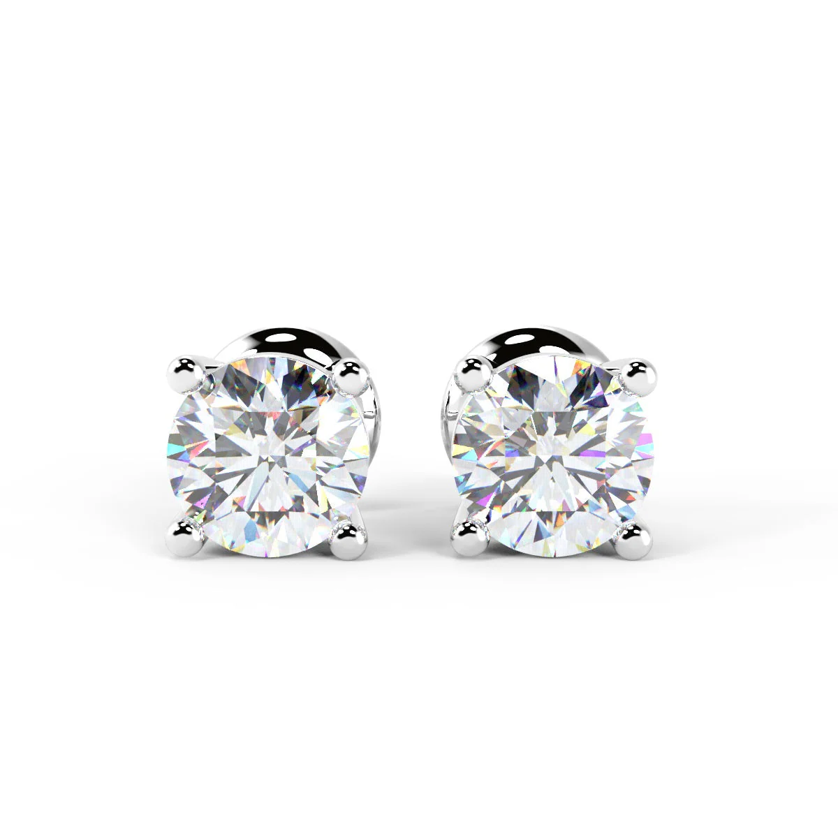 GIA Certified 100% Natural Round Diamond Platinum Stud Earrings 1.01Ct - Image 9