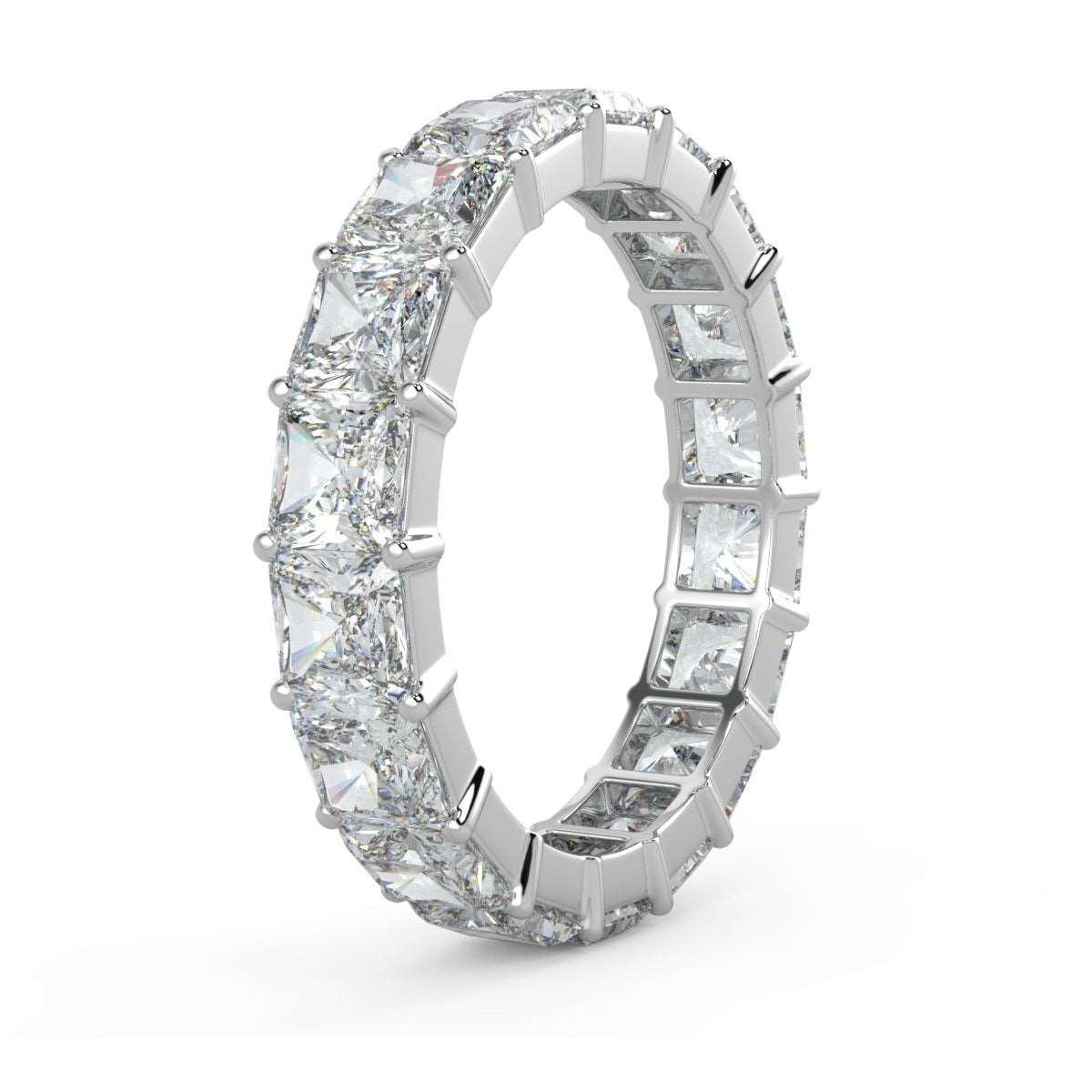 6.00 & 9.00 ct D/VS Princess Cut Diamond Full Eternity Ring 18K Gold And Platinum - Image 4