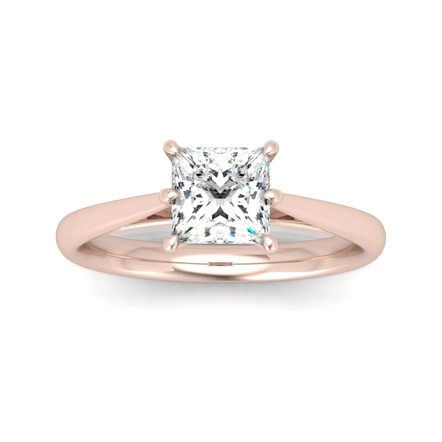 Princess Diamond Cathedral Solitaire Ring - Image 11