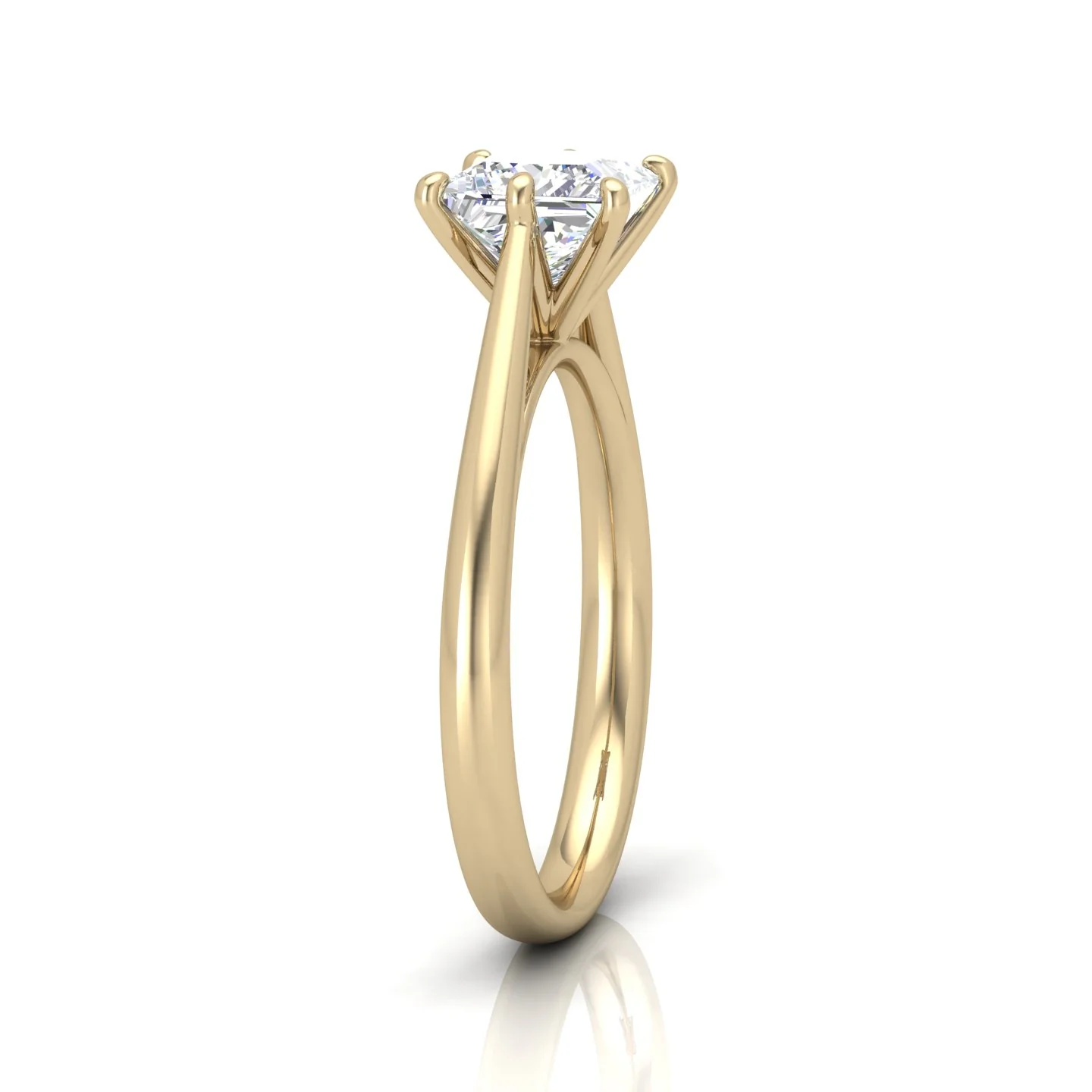 Princess Diamond Cathedral Solitaire Ring - Image 2