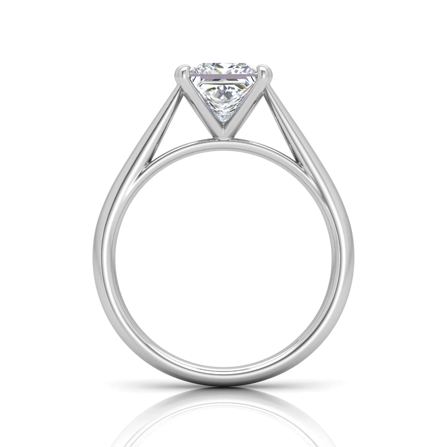 Princess Diamond Cathedral Solitaire Ring - Image 8