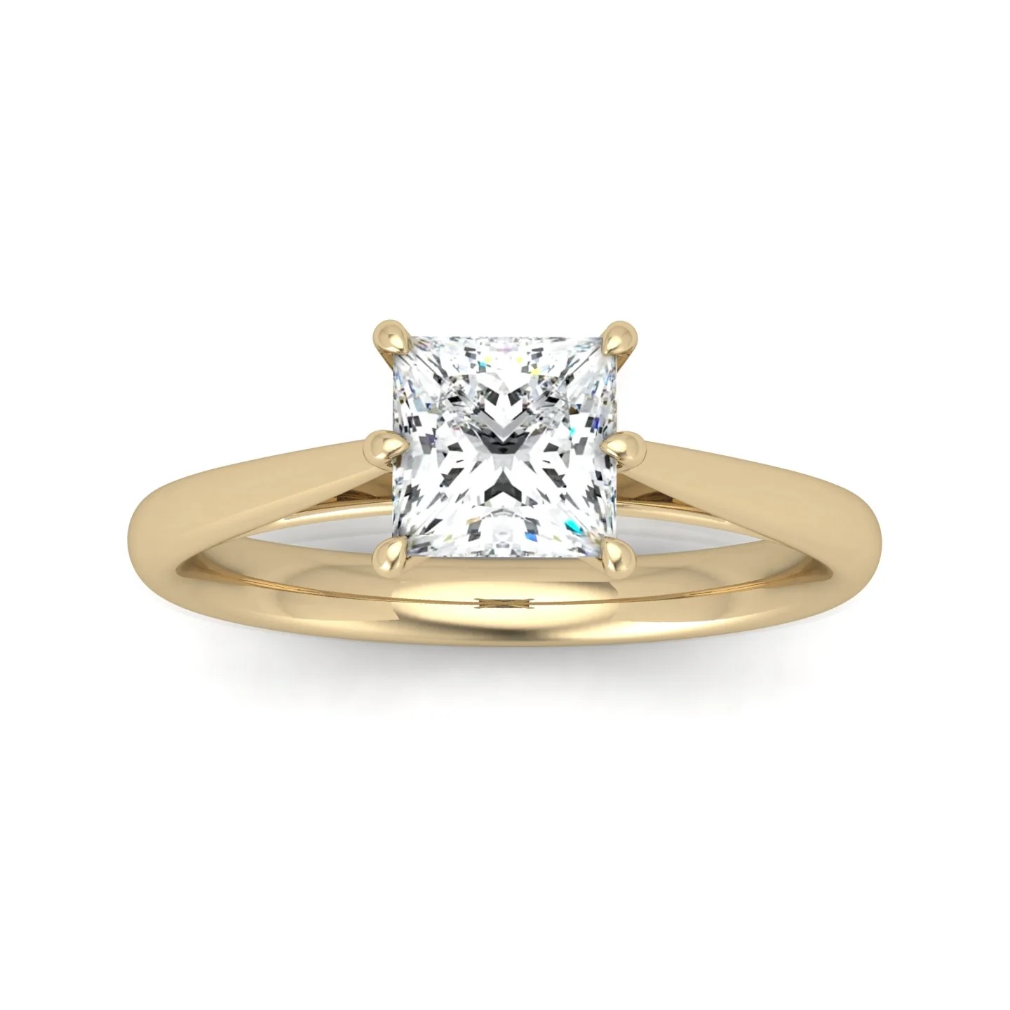 Princess Diamond Cathedral Solitaire Ring - Image 9