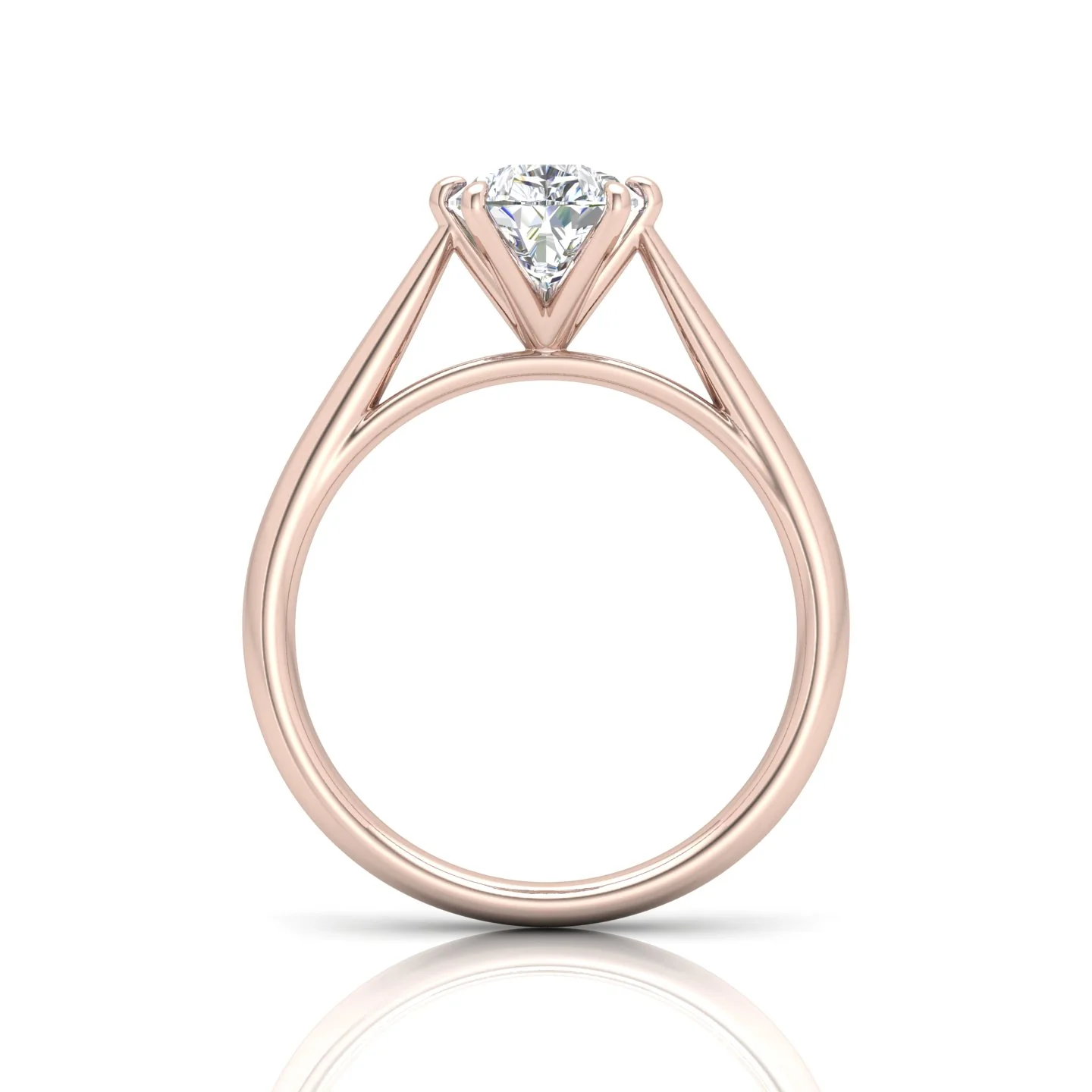 Pear Diamond Cathedral Solitaire Ring - Image 12