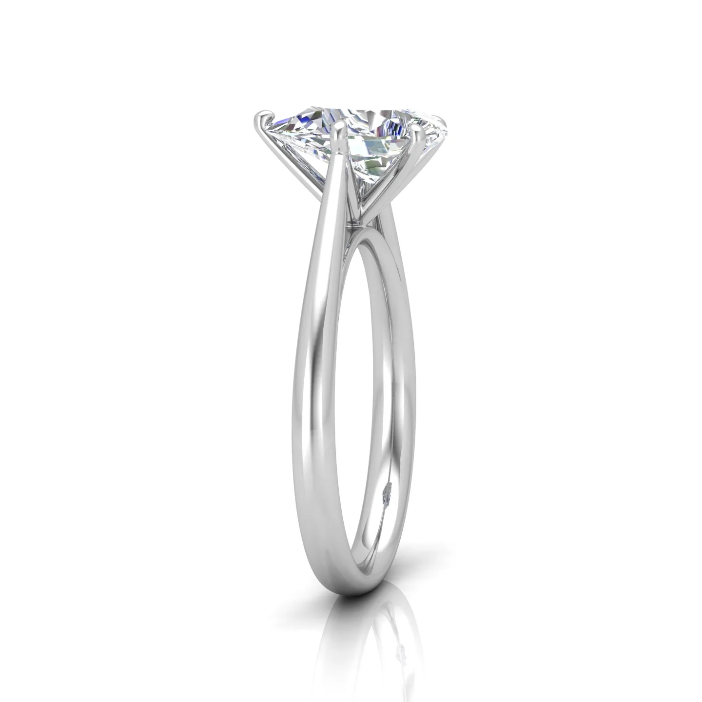 Pear Diamond Cathedral Solitaire Ring - Image 3