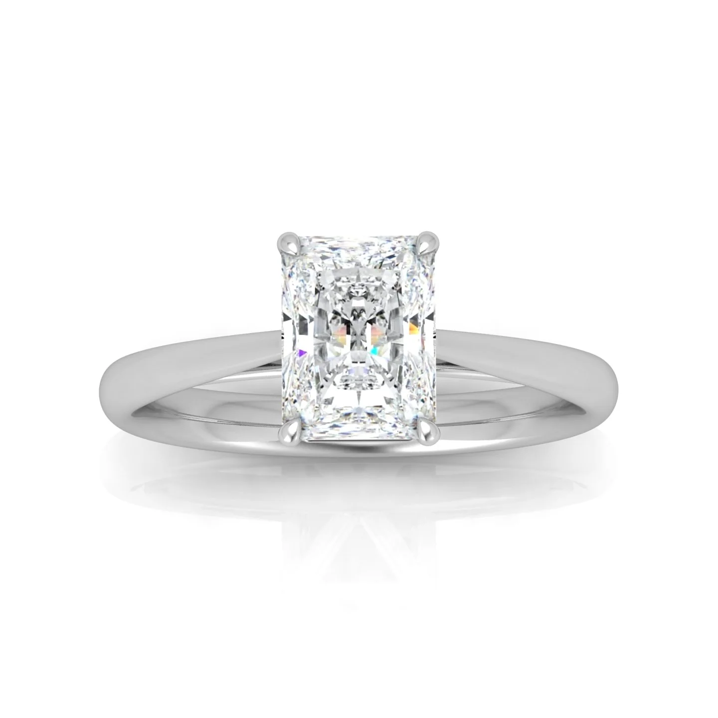 Radiant Diamond Cathedral Solitaire Ring - Image 13