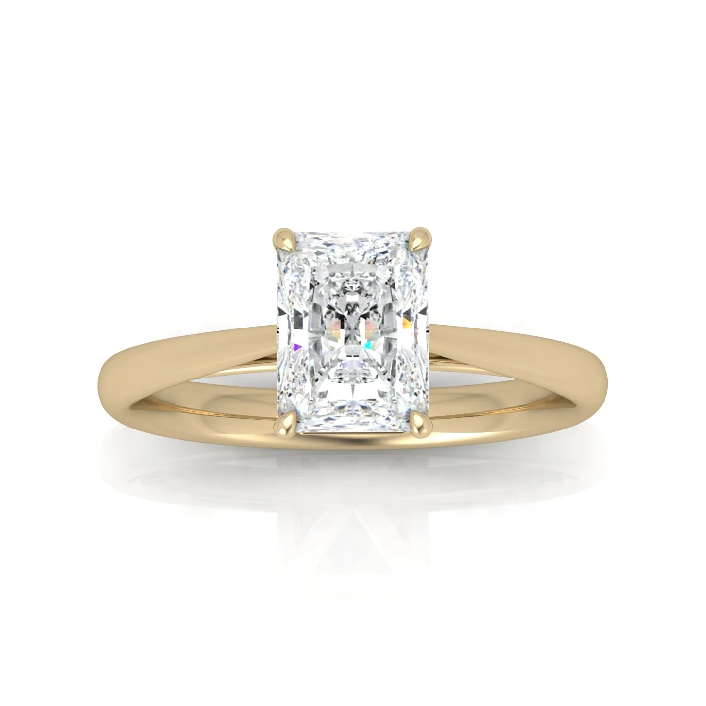 Radiant Diamond Cathedral Solitaire Ring - Image 14