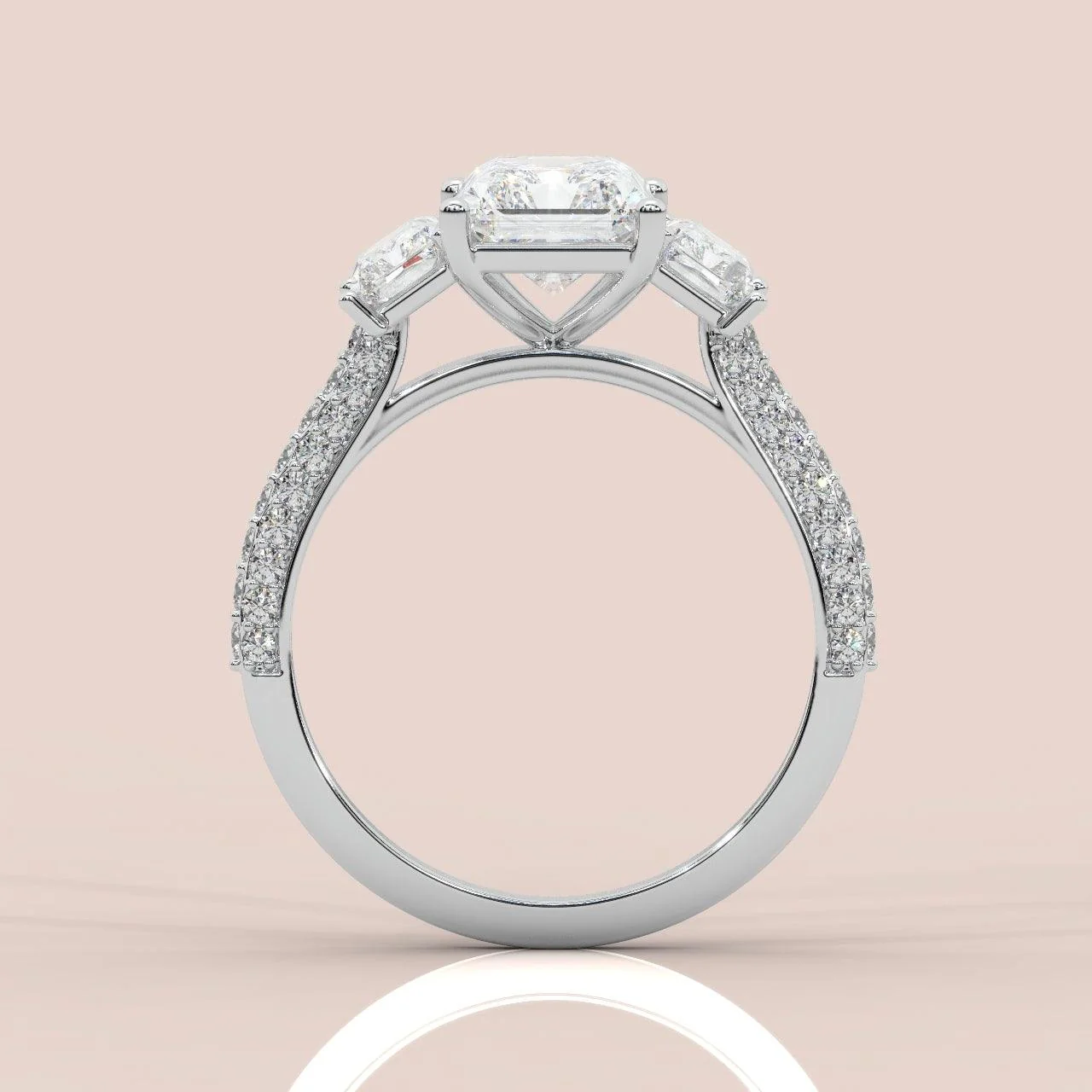 Certified Radiant Lab Diamond Designer Engagement Ring In Platinum 5.50Ct E/VS - Image 3