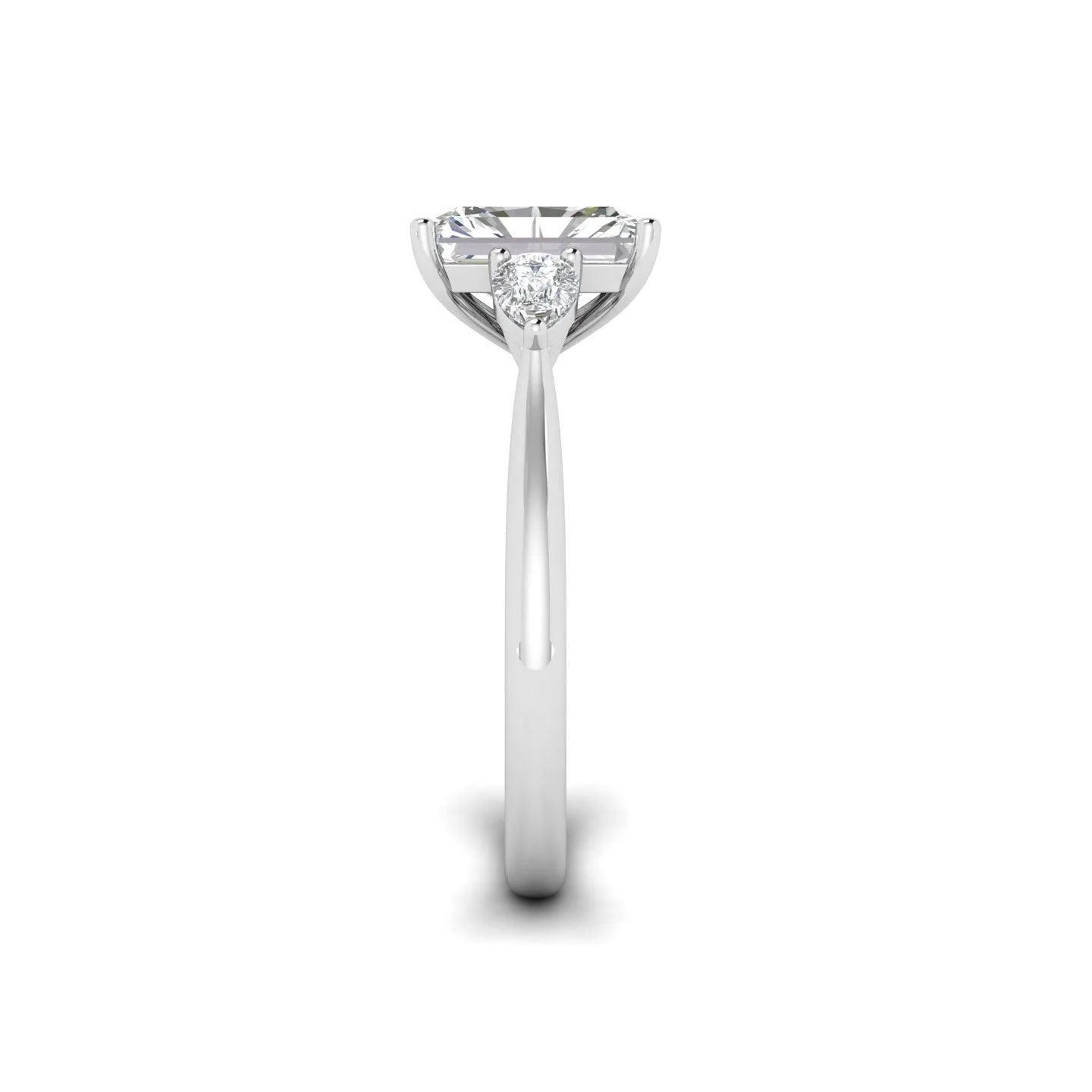 Radiant & Pear Diamond 3 Stone Engagement Ring in Platinum 2.00Ct - Image 10