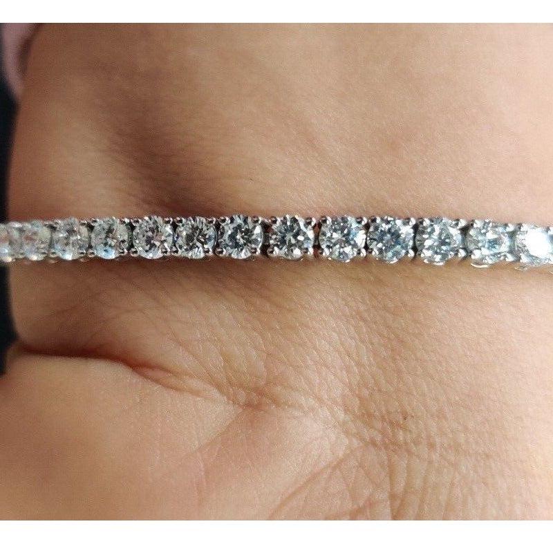 Ready To Ship 8.50Ct Lab Grown Diamond Tennis Bracelet Rose Gold UK Hallmarked - Image 7