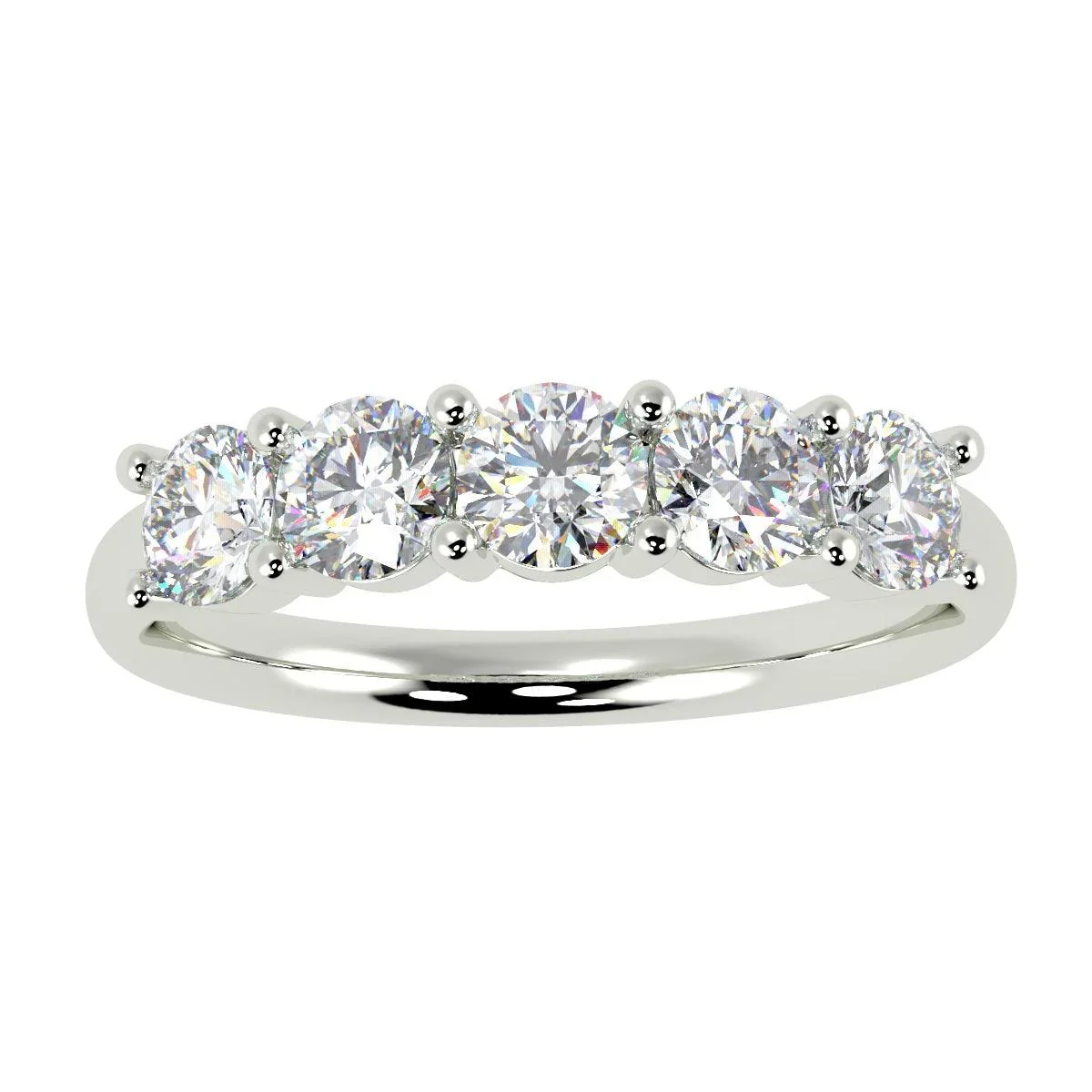 Round Diamond 5 Stone Anniversary Ring 1.00Ct D/VVS - Image 3