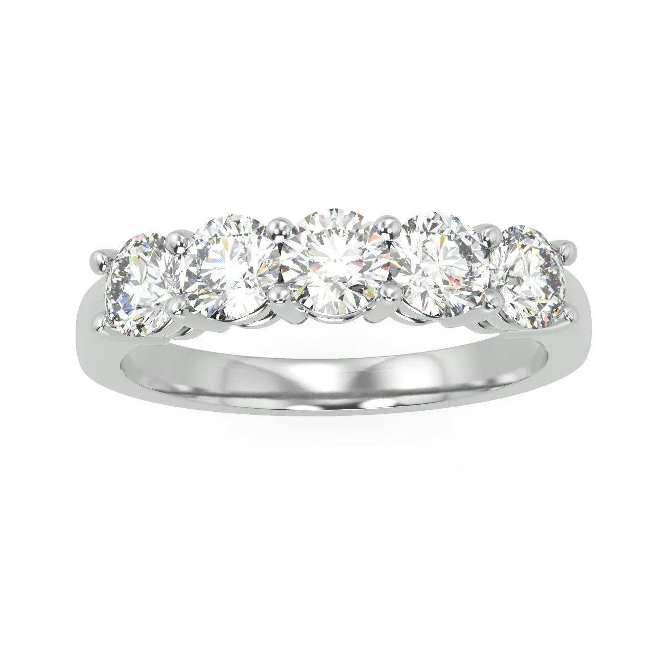 Round Diamond 5 Stone Eternity Ring in Hallmarked Gold & Platinum 0.50Ct D/VVS - Image 3