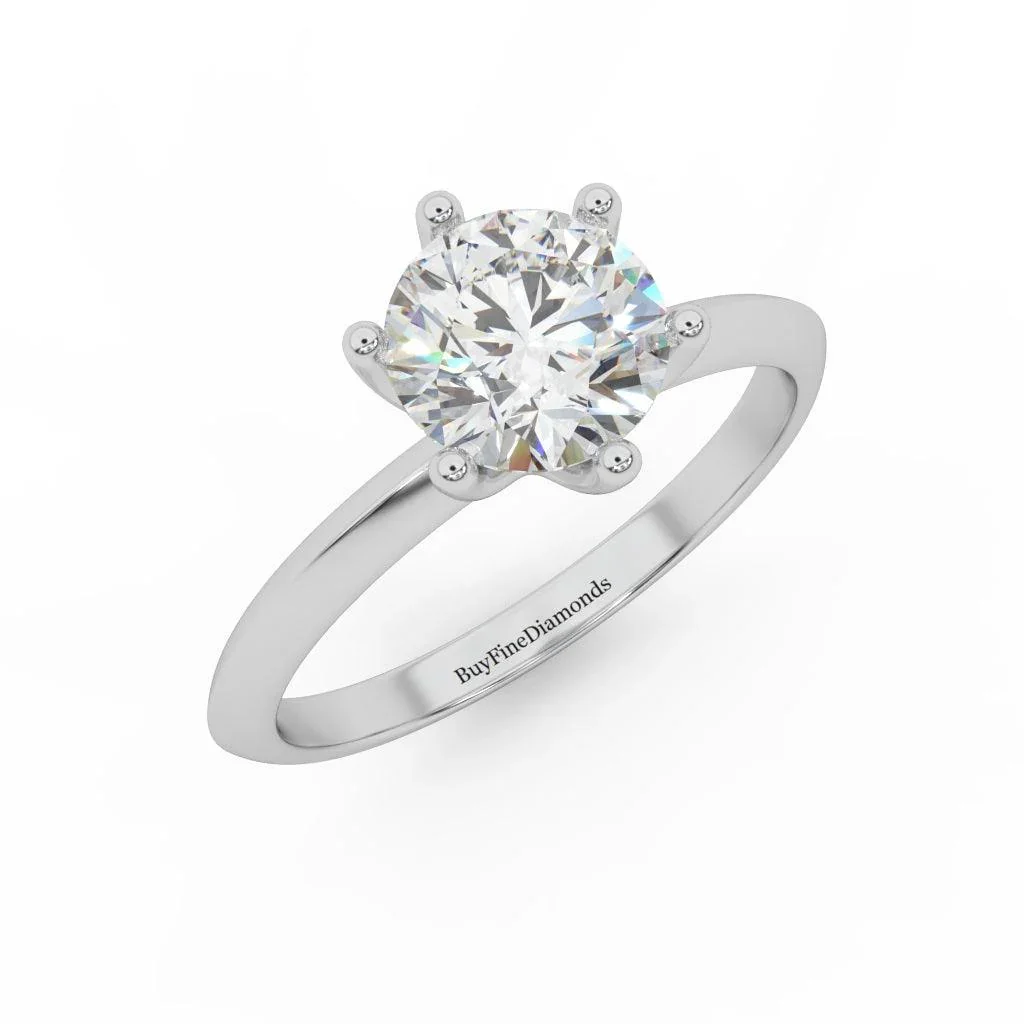 Round Diamond 6 Claw Tiffany Style Solitaire Ring - Customize Your Own - Image 6