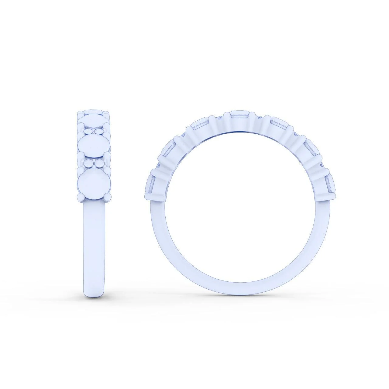 1.00Ct D/VVS Round Diamond Claw Set Anniversary Ring - Image 7