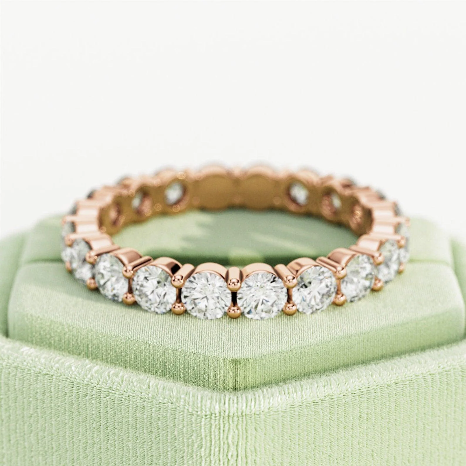 Round Lab Diamond Claw Set Full Eternity Ring for Women's - 2.00Ct - 3.00Ct - D/VS