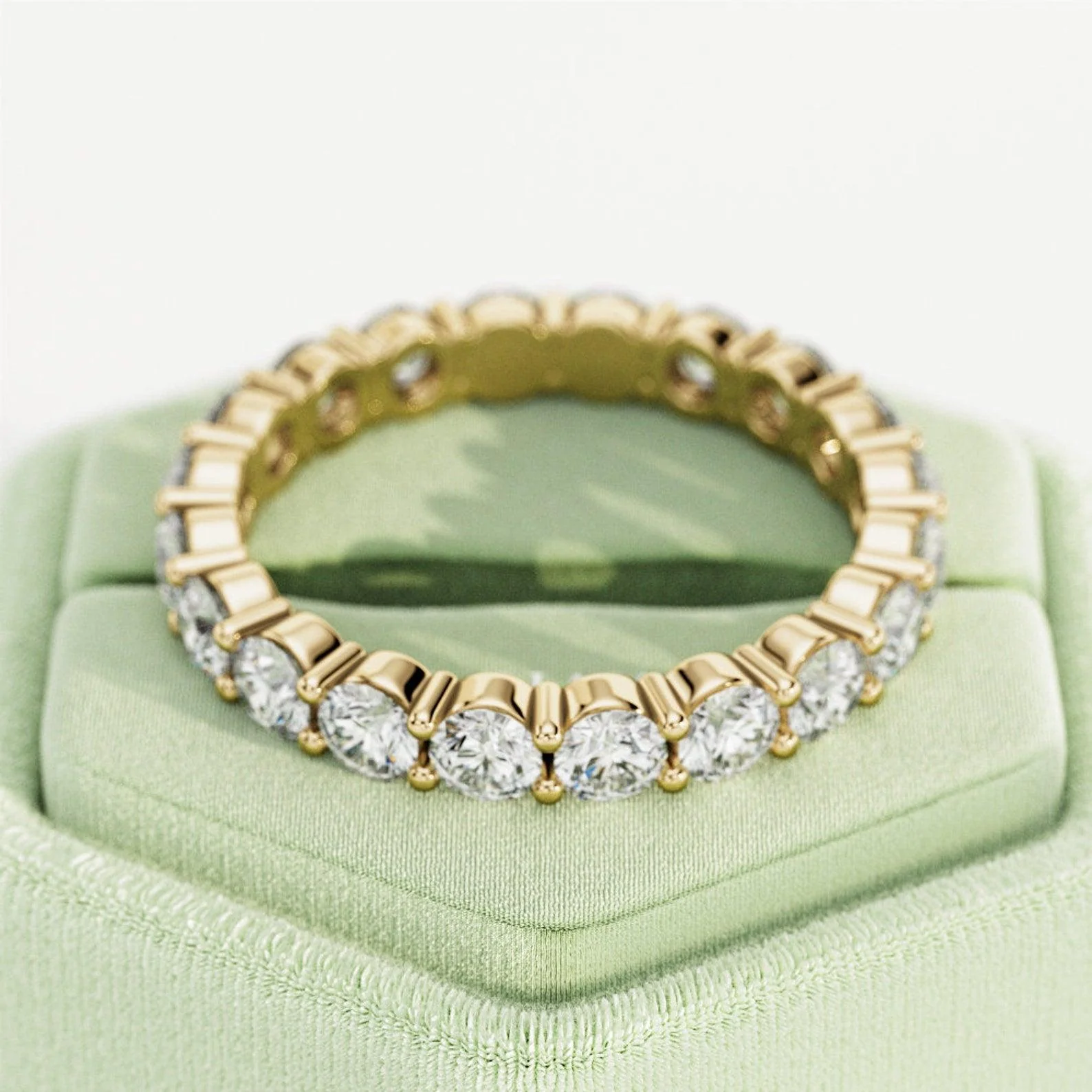 Round Lab Diamond Claw Set Full Eternity Ring for Women's - 2.00Ct - 3.00Ct - D/VS - Image 3