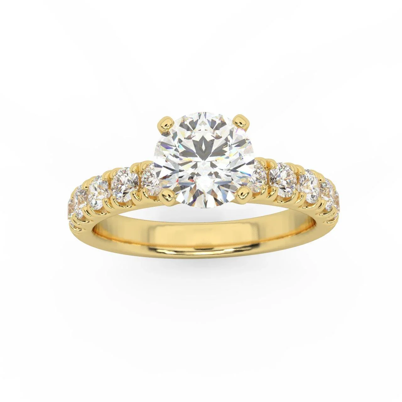 Round Diamond Engagement Ring - Micro Pave Set - Image 3