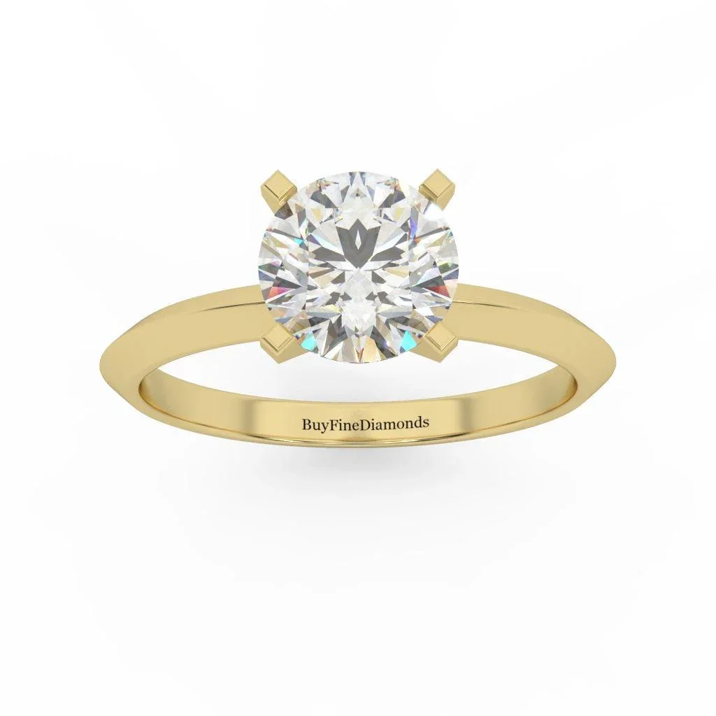 Round Diamond Knife Edge Solitaire Engagement Ring - Customize Your Own - Image 3