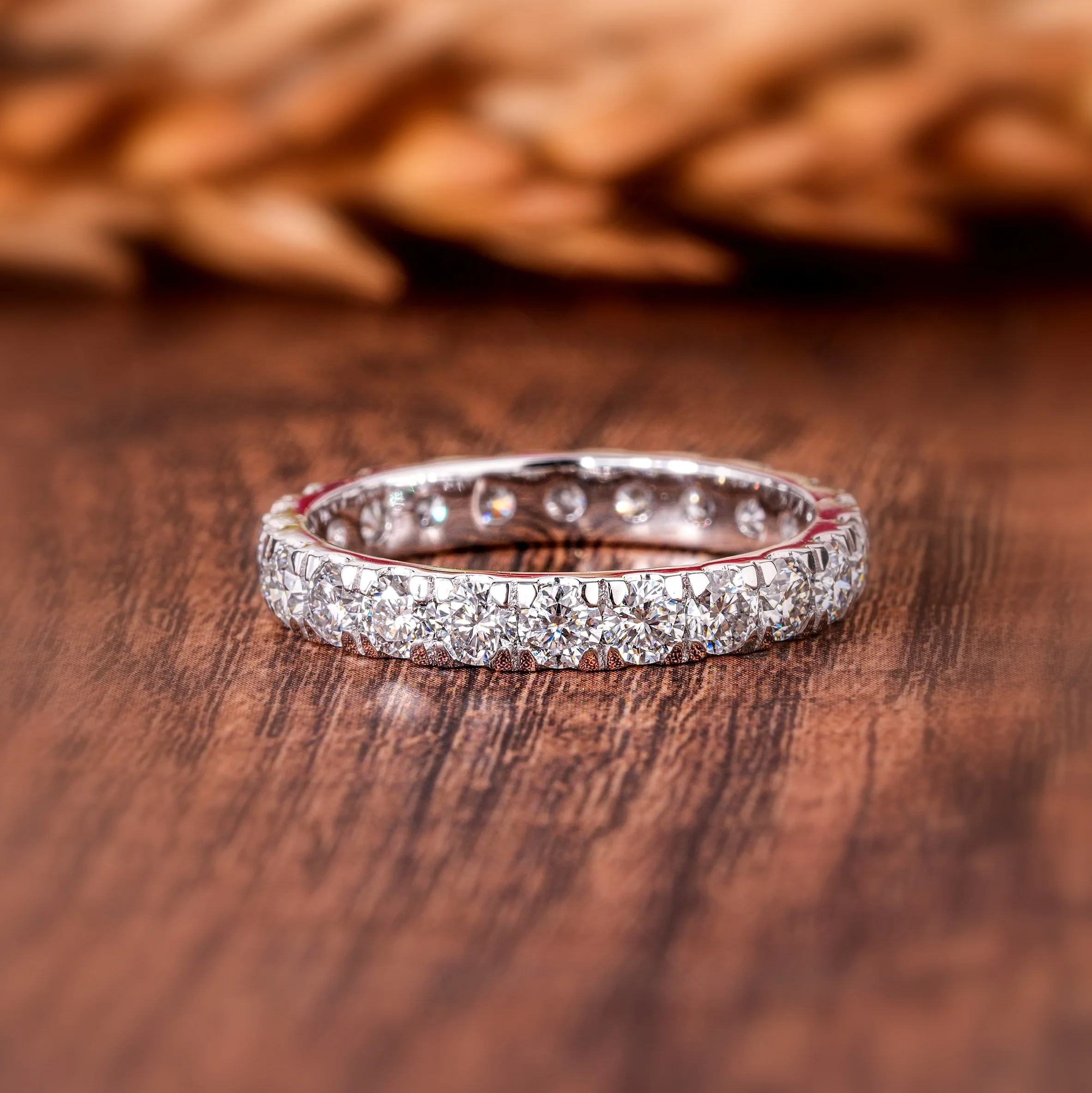 2.00Ct D/VS Round Diamond Micro Pave Set Full Eternity Ring in Hallmarked Platinum & 18k Gold - Image 9