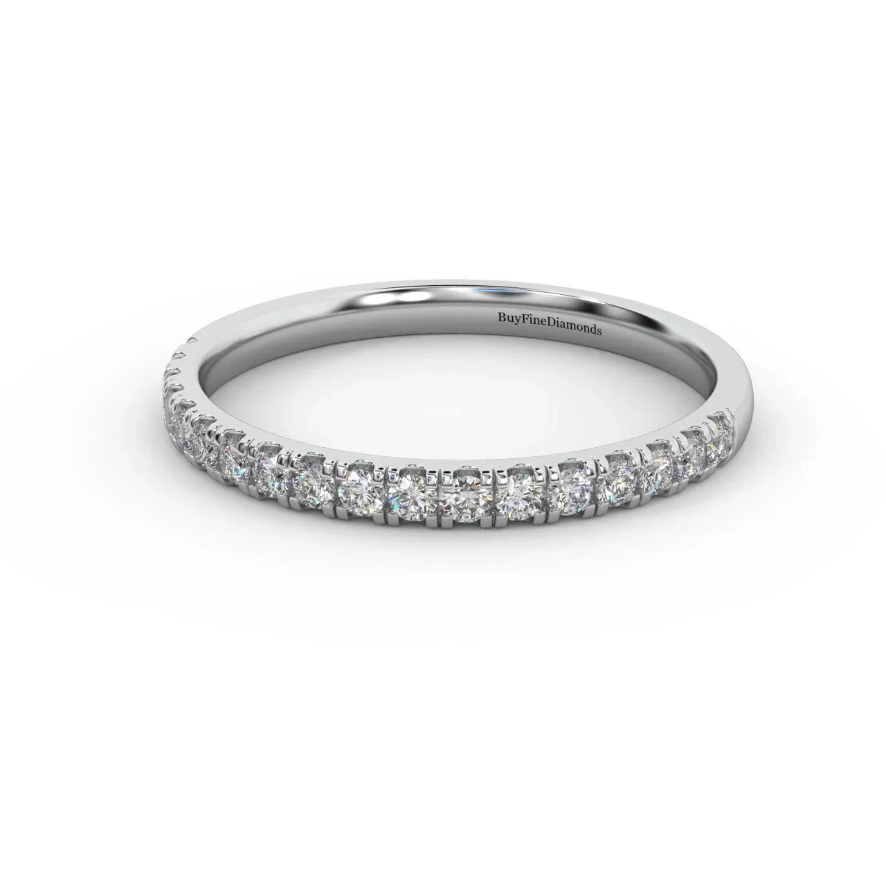 £500 1/4ct Round Diamond Micro Pave Set Half Eternity Ring in White, Yellow, Rose Gold - Image 4