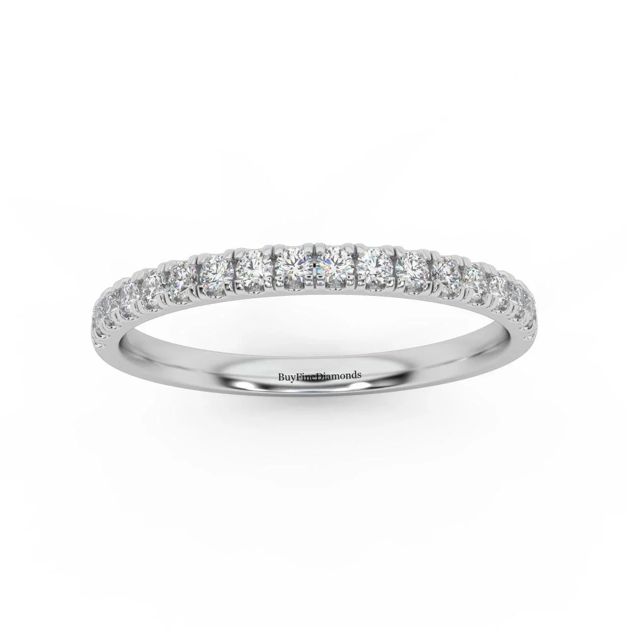 £500 1/4ct Round Diamond Micro Pave Set Half Eternity Ring in White, Yellow, Rose Gold - Image 5