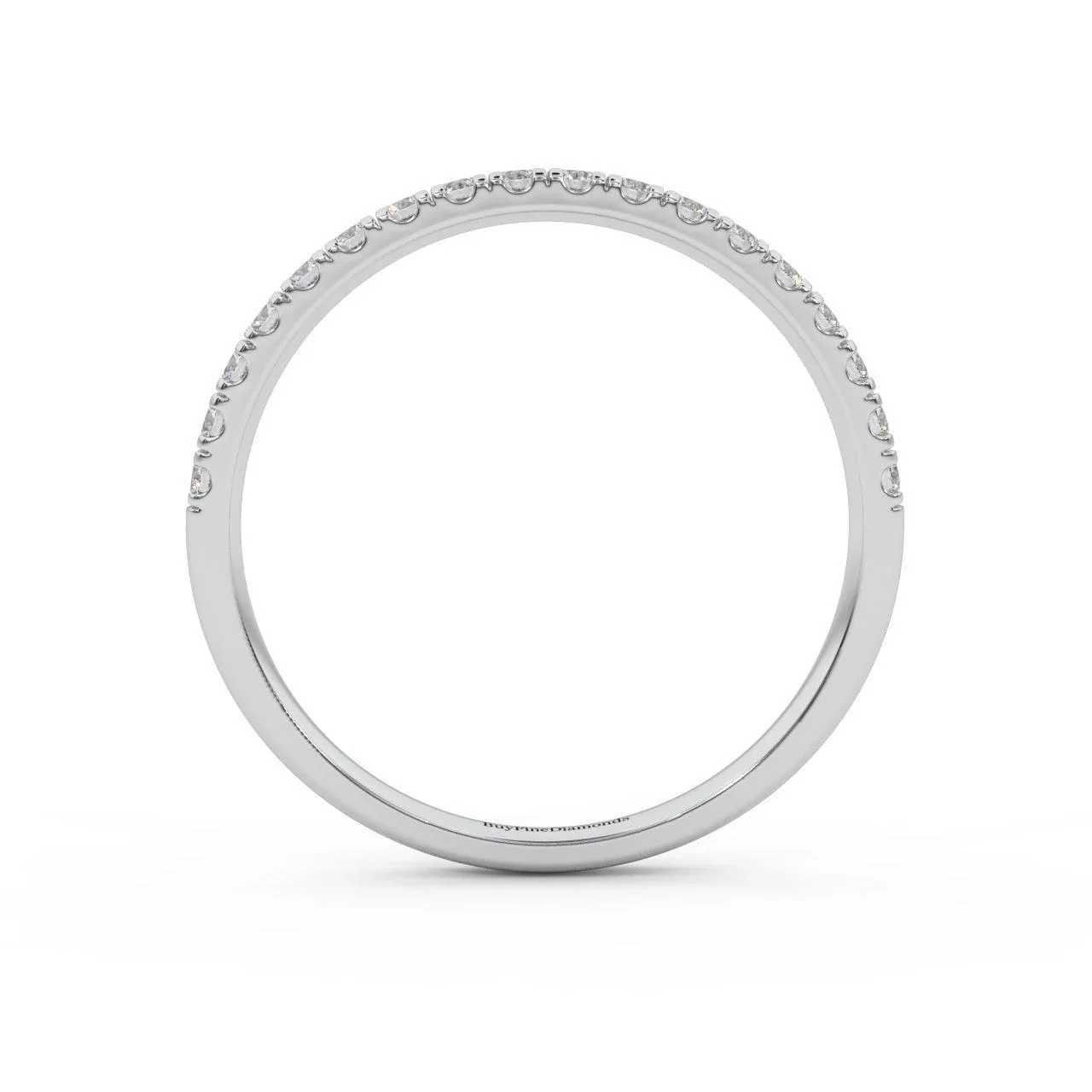 £500 1/4ct Round Diamond Micro Pave Set Half Eternity Ring in White, Yellow, Rose Gold - Image 7