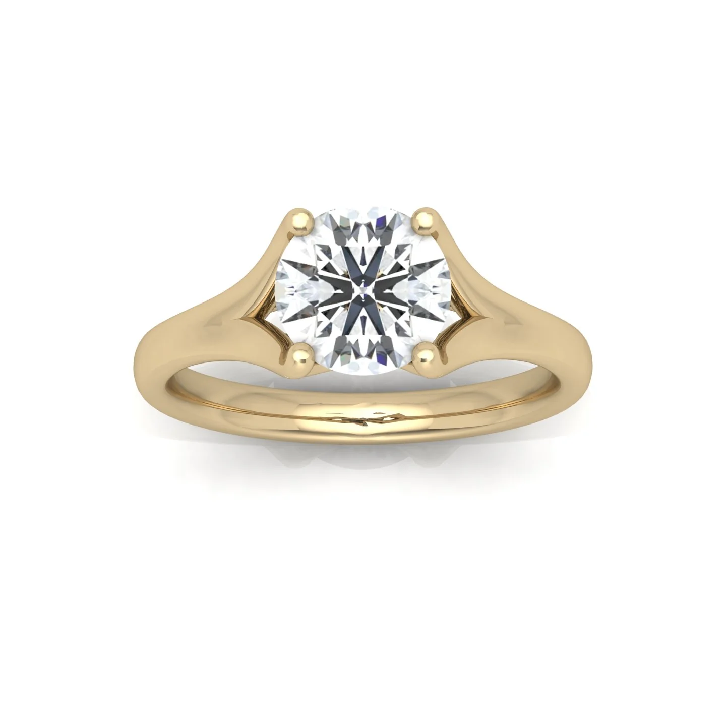 Round Diamond Split Shank Solitaire Engagement Ring - Image 10