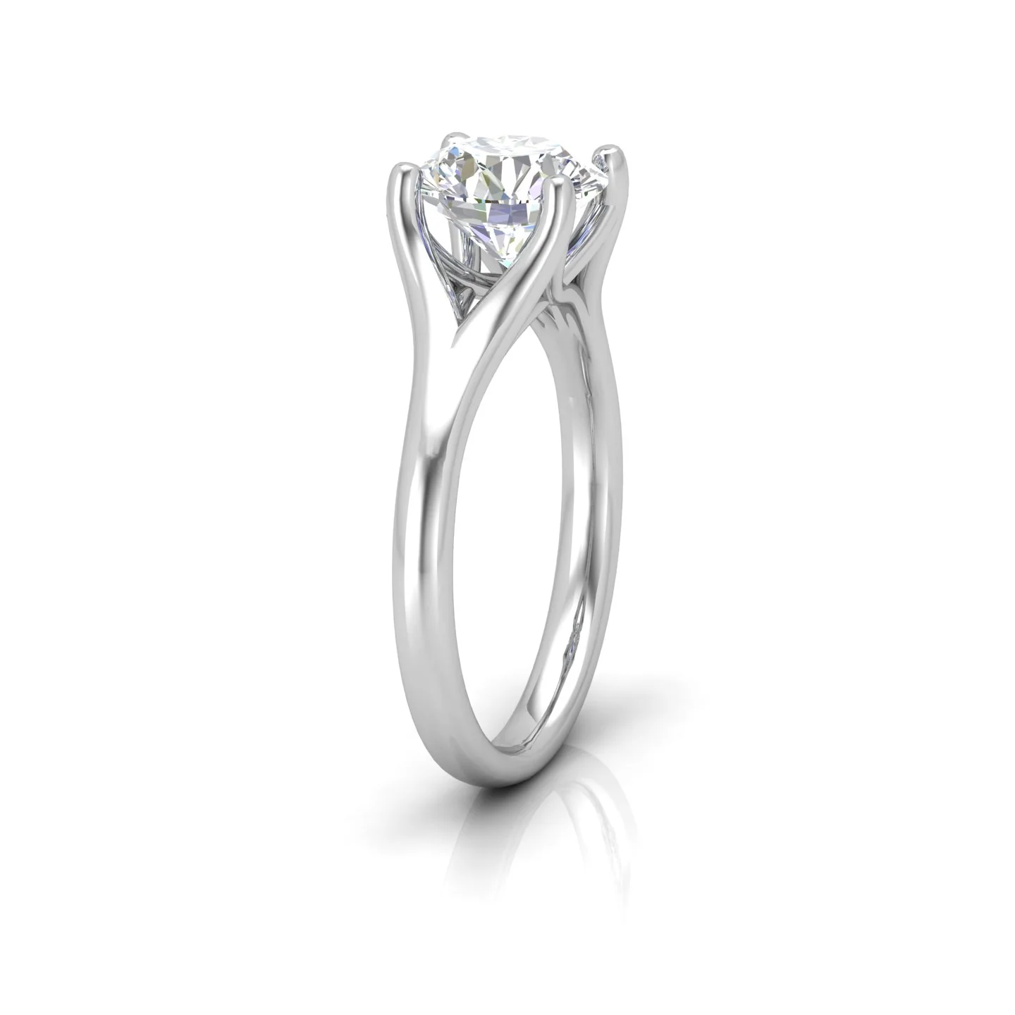Round Diamond Split Shank Solitaire Engagement Ring - Image 3
