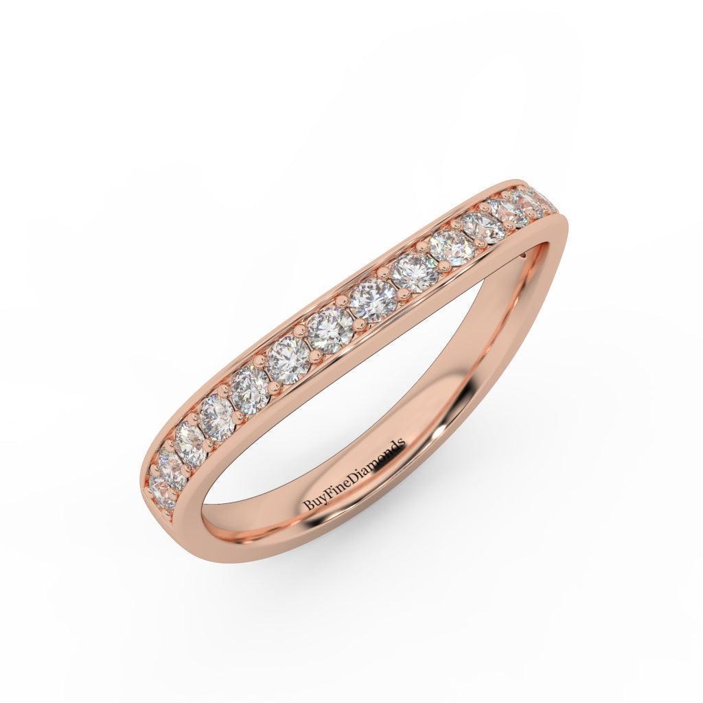 Round Diamond Stackable Ring Matching Wedding Band - Image 4