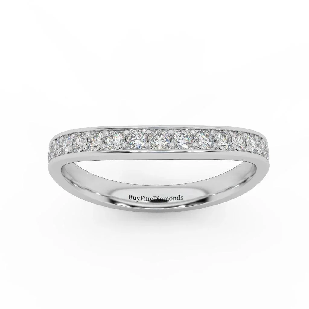 Round Diamond Stackable Ring Matching Wedding Band - Image 5