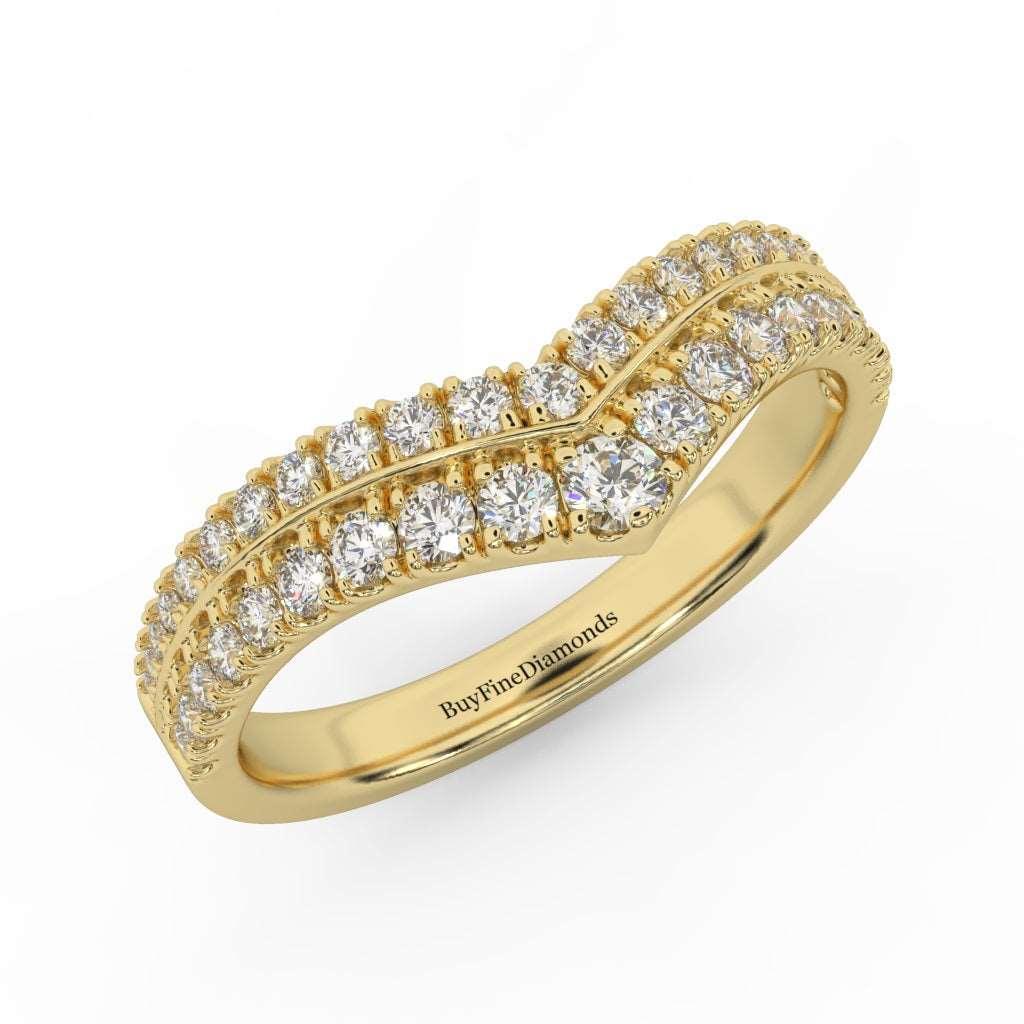 0.60 Ct D/VS Lab Diamond Stacking Wedding Ring Band 9k/18 k Gold - Image 3