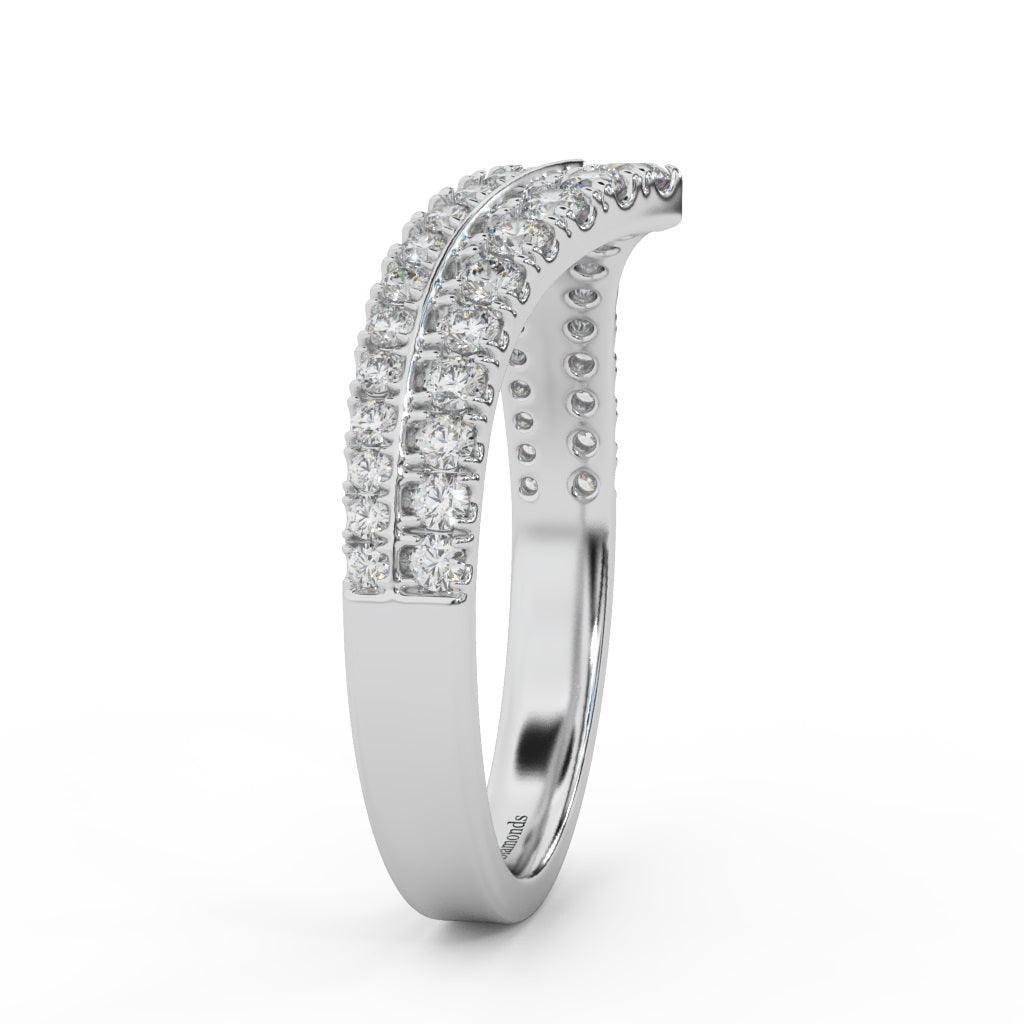 0.60 Ct D/VS Lab Diamond Stacking Wedding Ring Band 9k/18 k Gold - Image 6