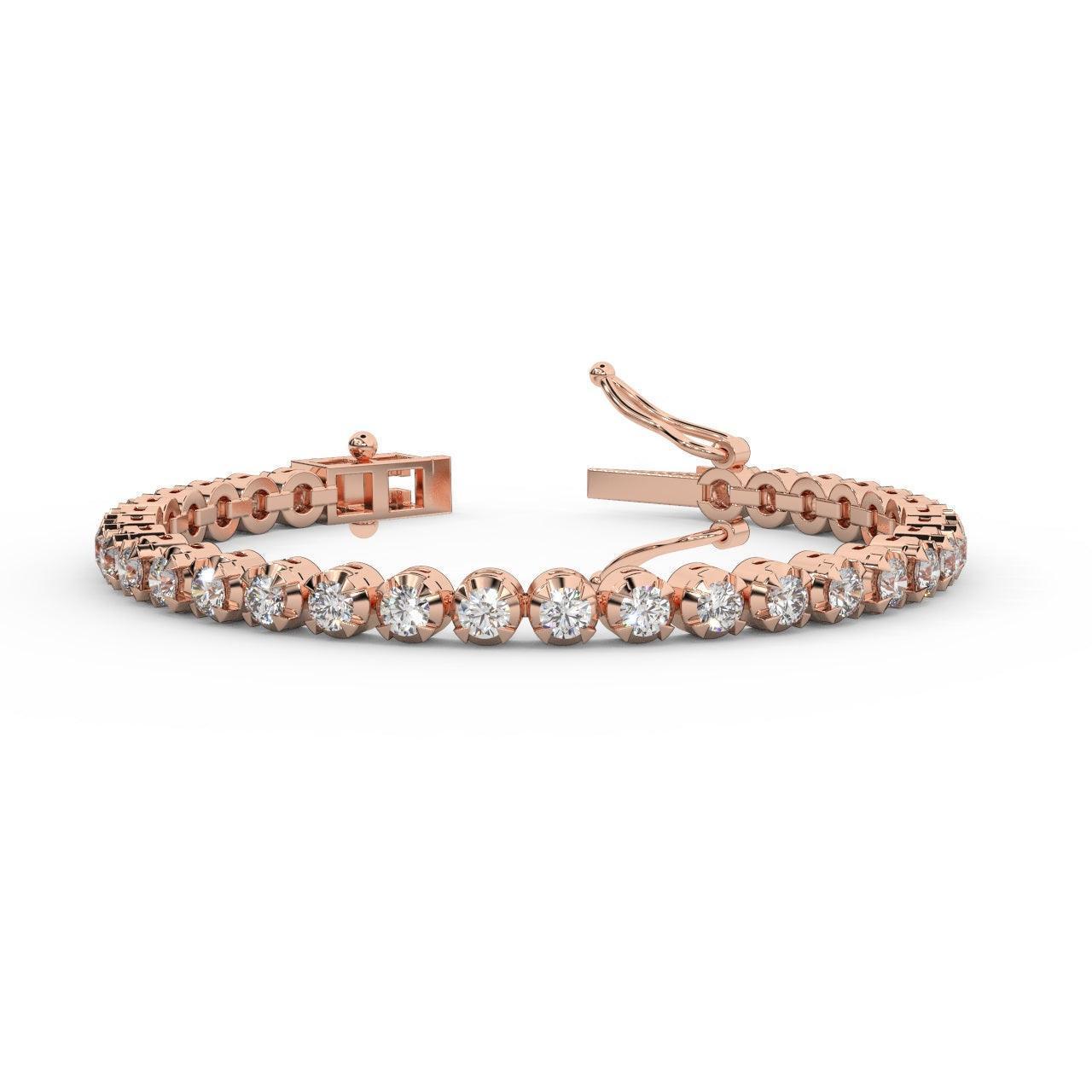1.50Ct Natural Round Diamond Tennis Bracelet Crafted in 9k Gold - Image 4