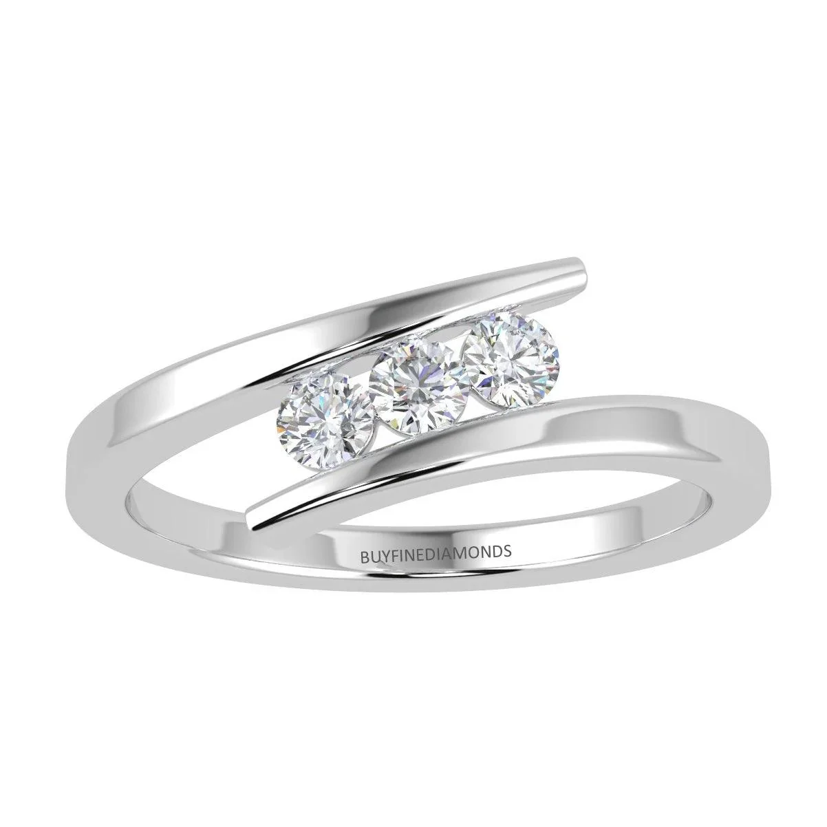 LAB DIAMOND 3 STONE TRILOGY RING 0.33CT D/VVS SET IN 9K GOLD - Image 4
