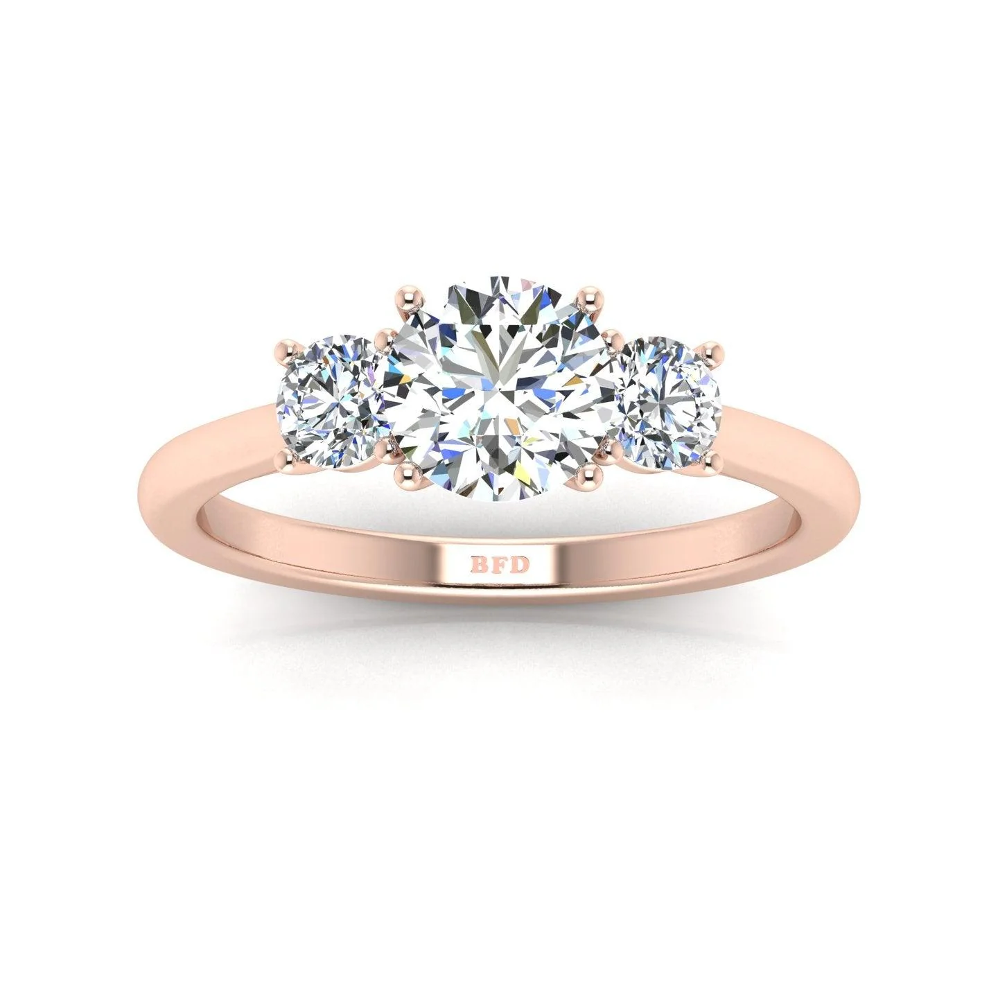 Round Diamond Trilogy Engagement Ring in Platinum 1.50Ct - Image 4