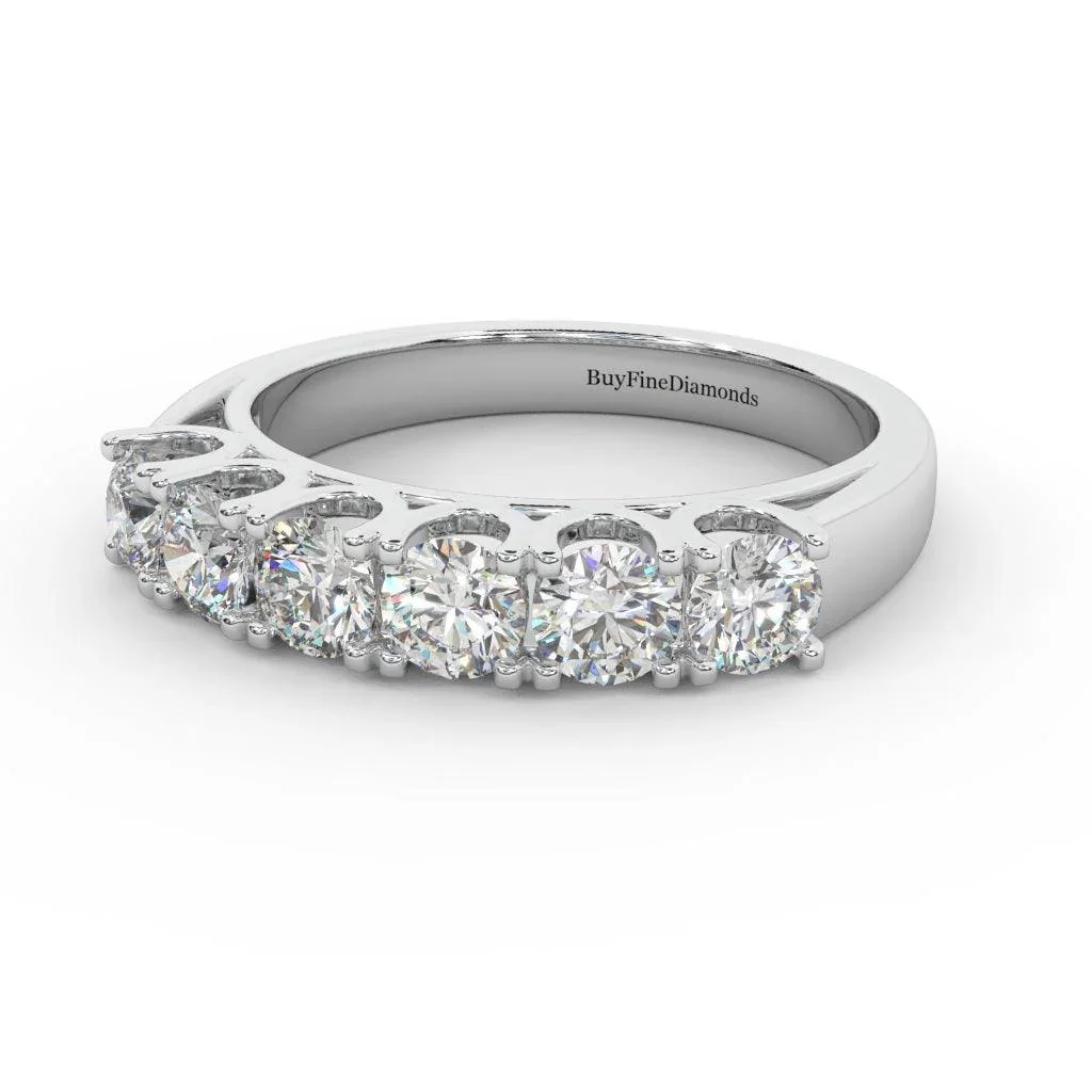 1.00ct D/VVS Round Diamond U Prong Eternity Rings For Women - Image 6