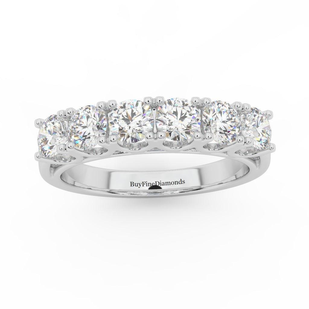 1.00ct D/VVS Round Diamond U Prong Eternity Rings For Women - Image 7