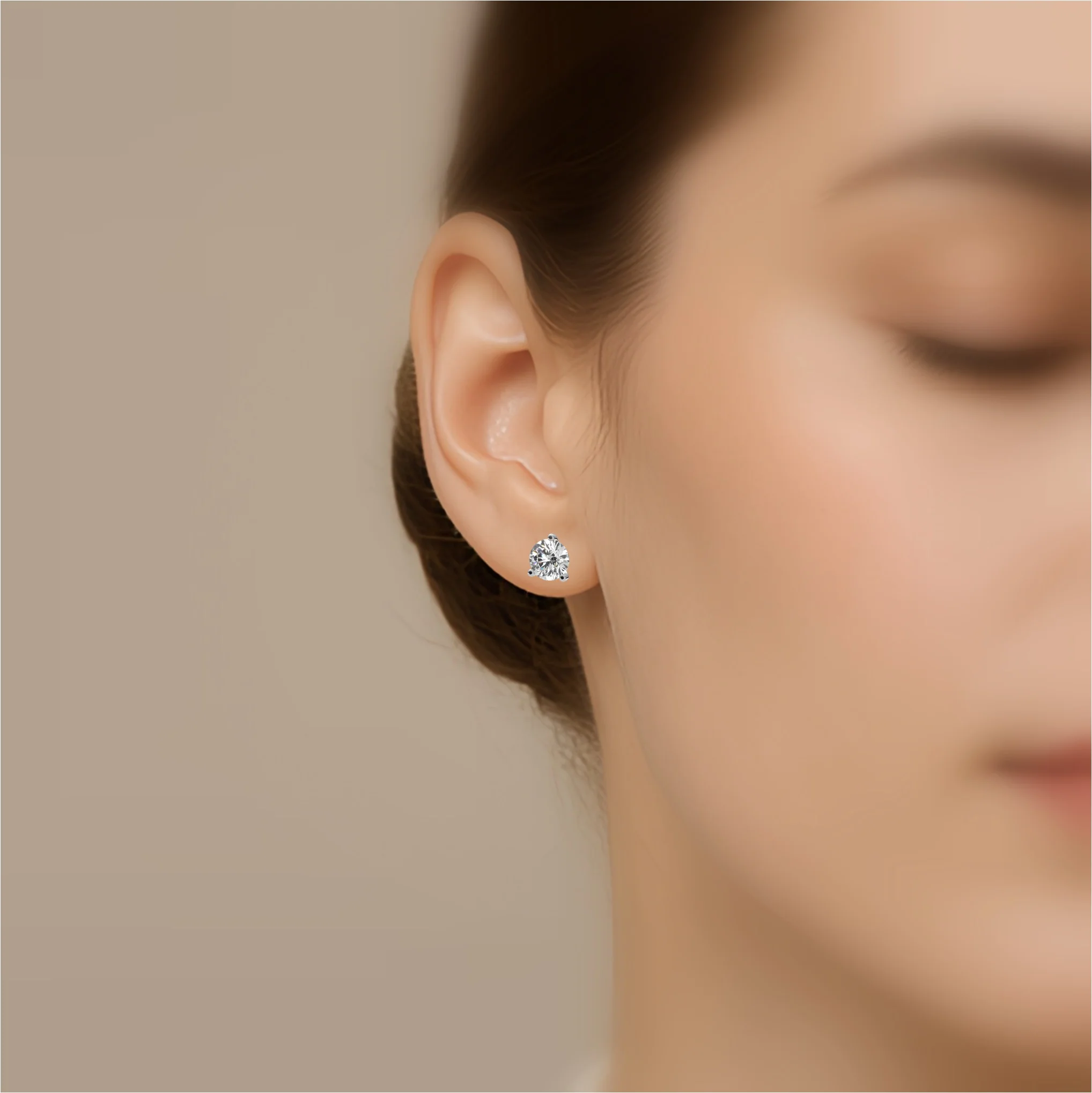 Round Lab Diamond Martini Stud Earrings - 1.00Ct - 2.00Ct - Image 10