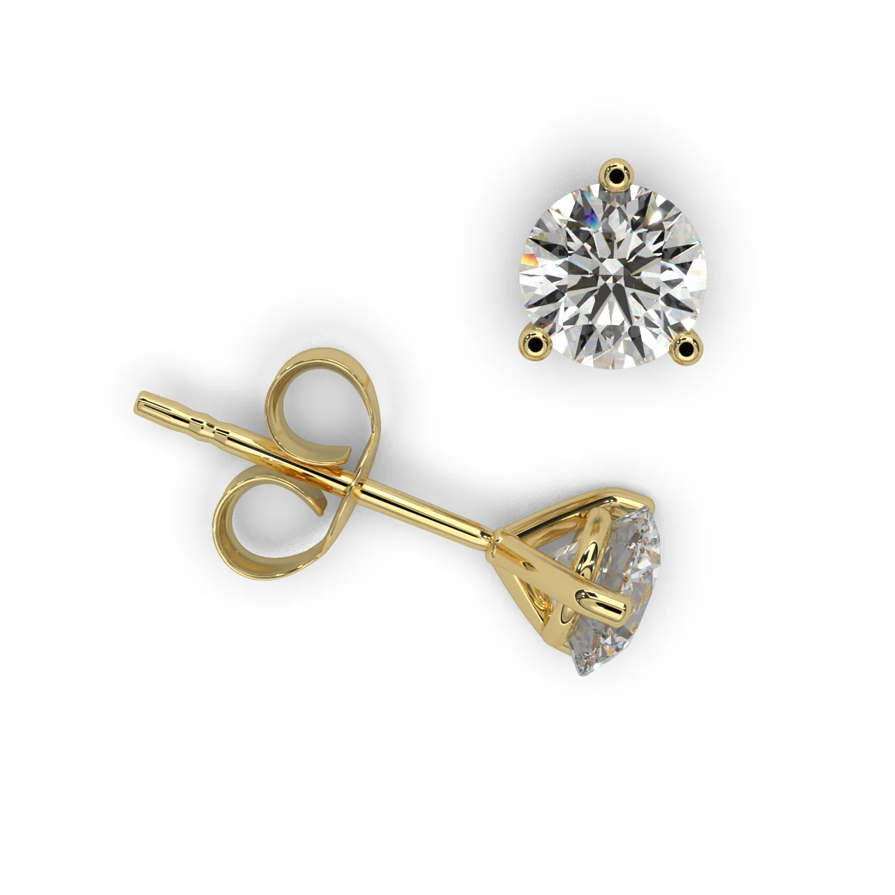 Round Lab Diamond Martini Stud Earrings - 1.00Ct - 2.00Ct - Image 3