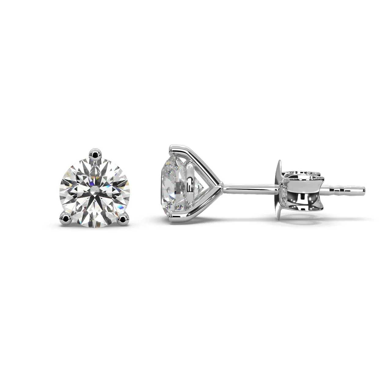 Round Lab Diamond Martini Stud Earrings - 1.00Ct - 2.00Ct - Image 7