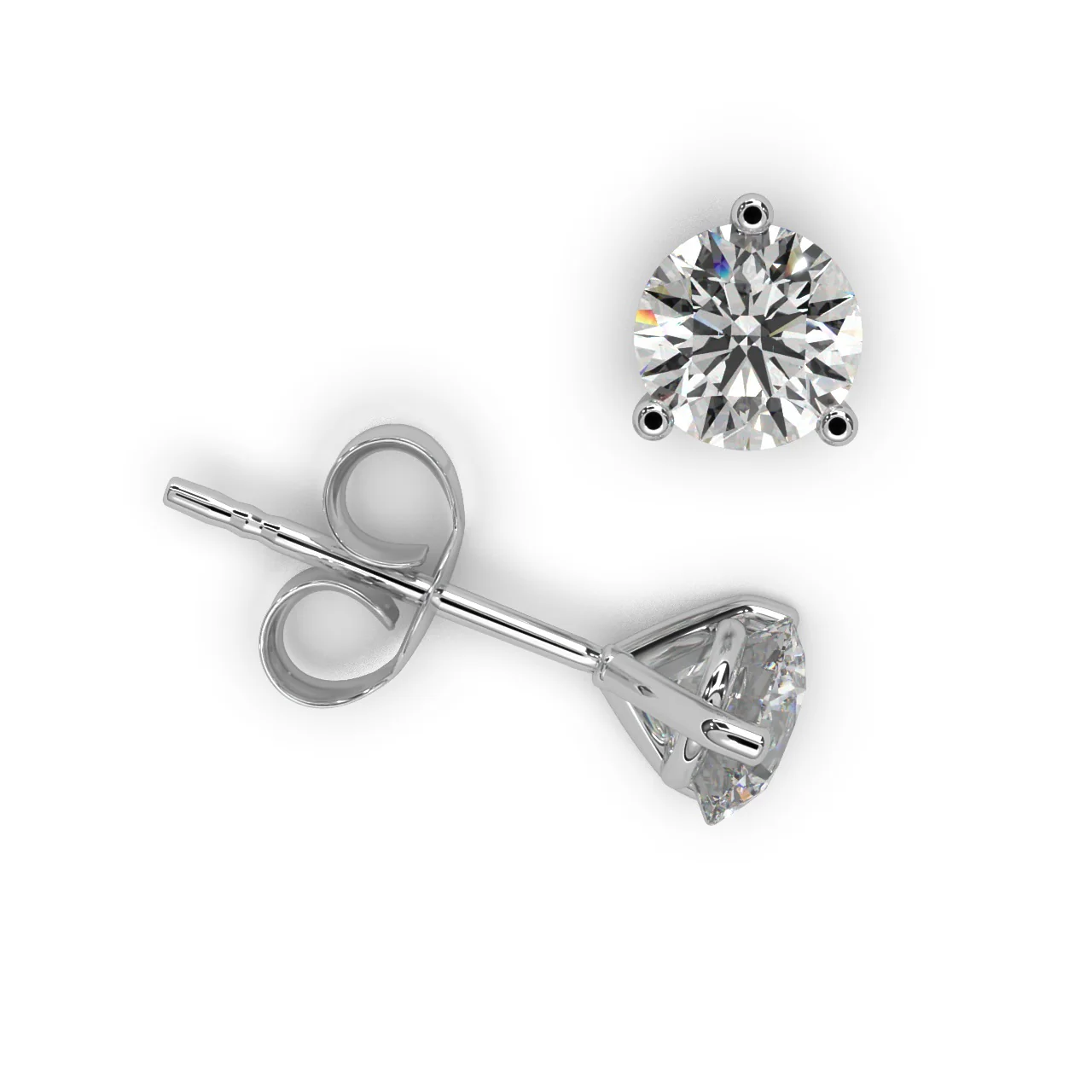 Round Lab Diamond Martini Stud Earrings - 1.00Ct - 2.00Ct - Image 9