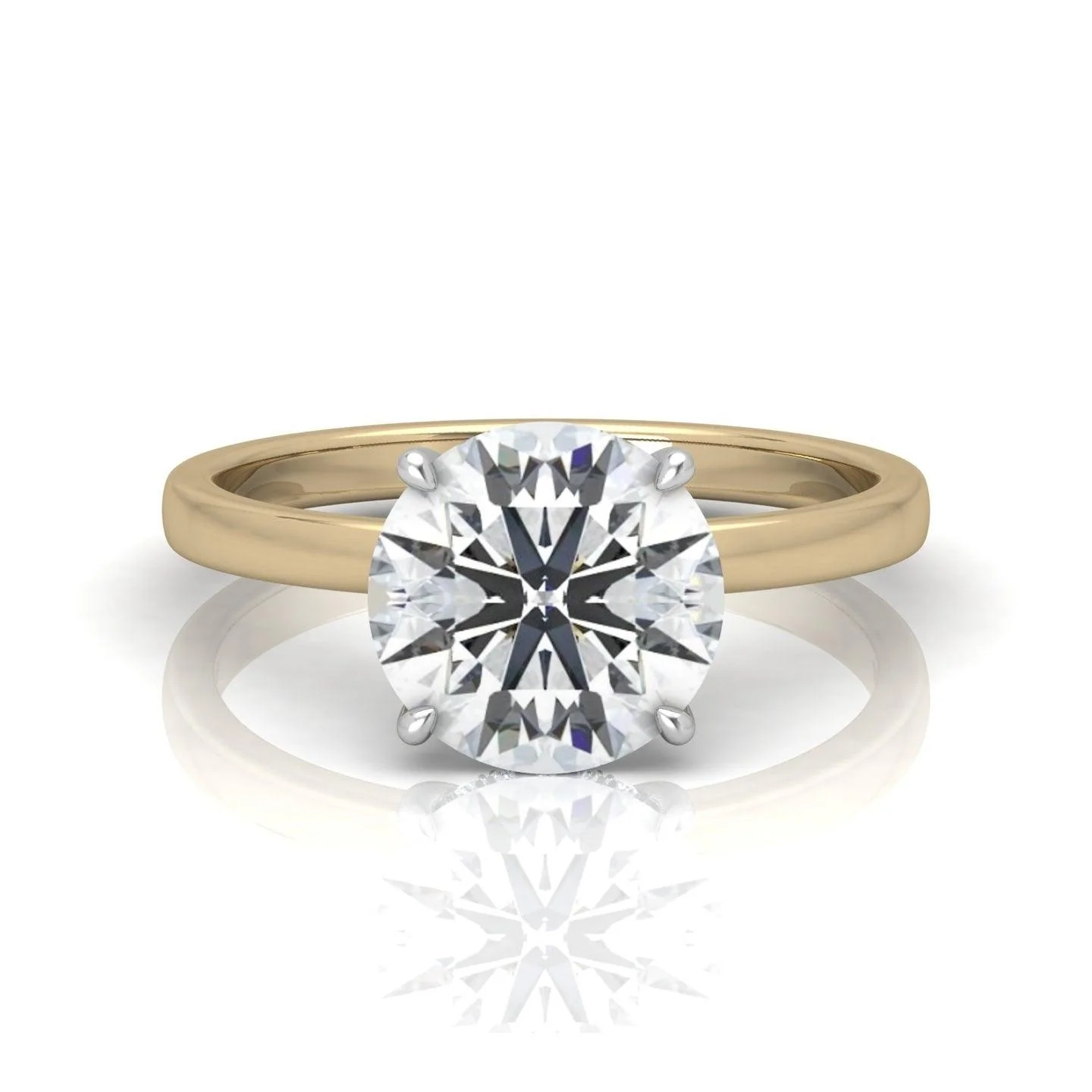 Classic Solitaire Hidden Halo Engagement Ring