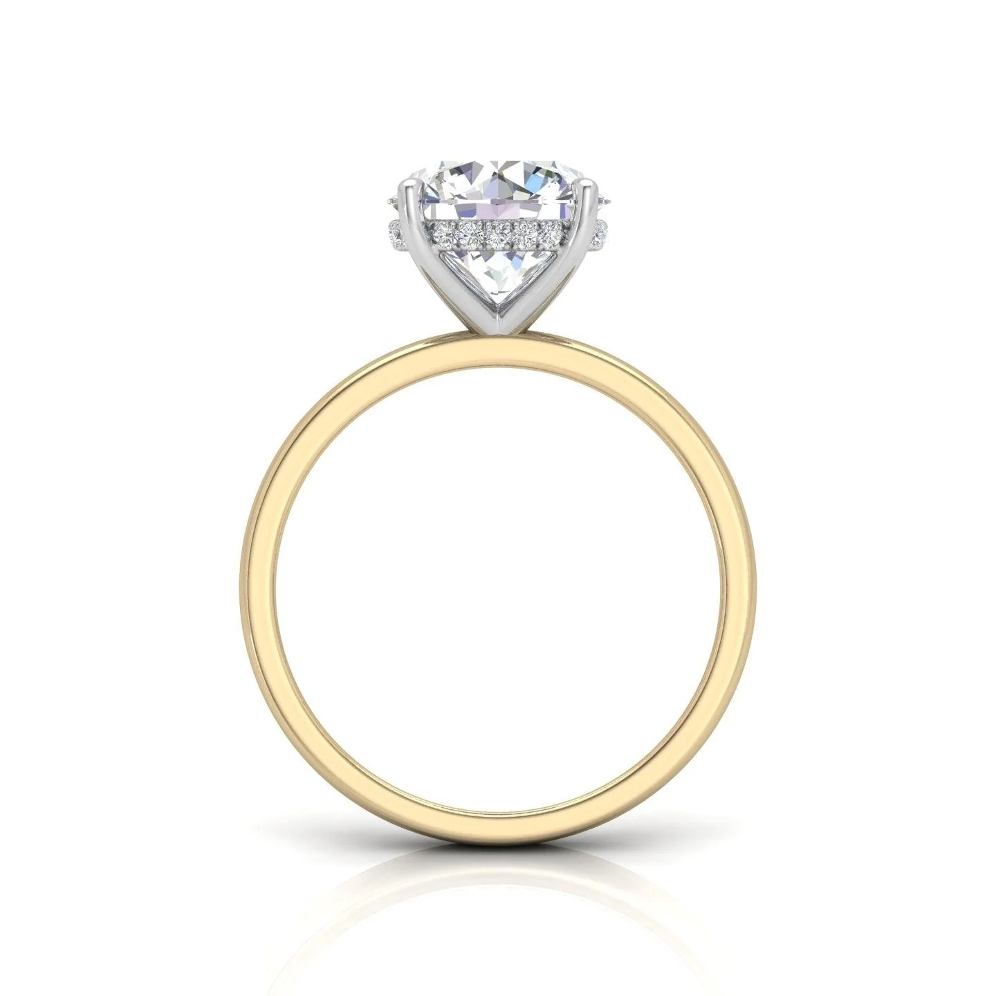 Classic Solitaire Hidden Halo Engagement Ring - Image 13