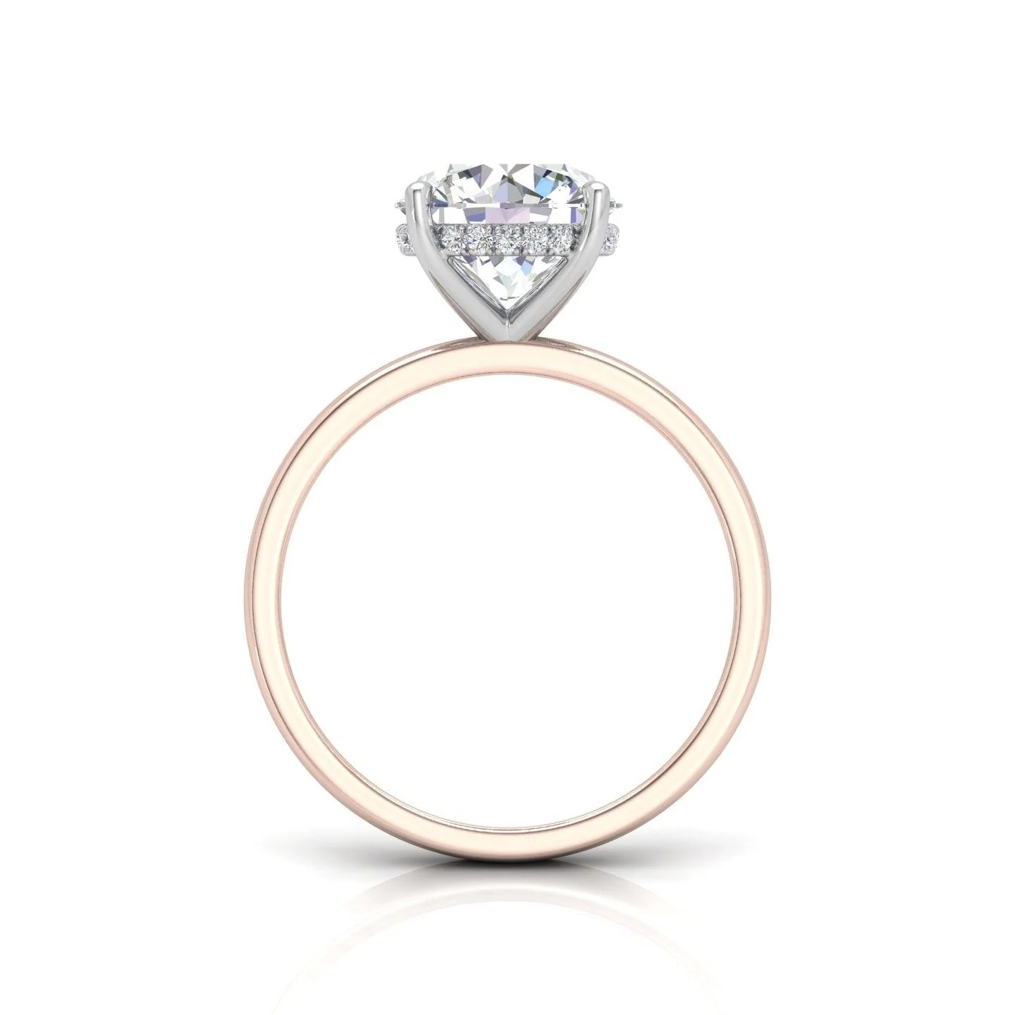 Classic Solitaire Hidden Halo Engagement Ring - Image 14